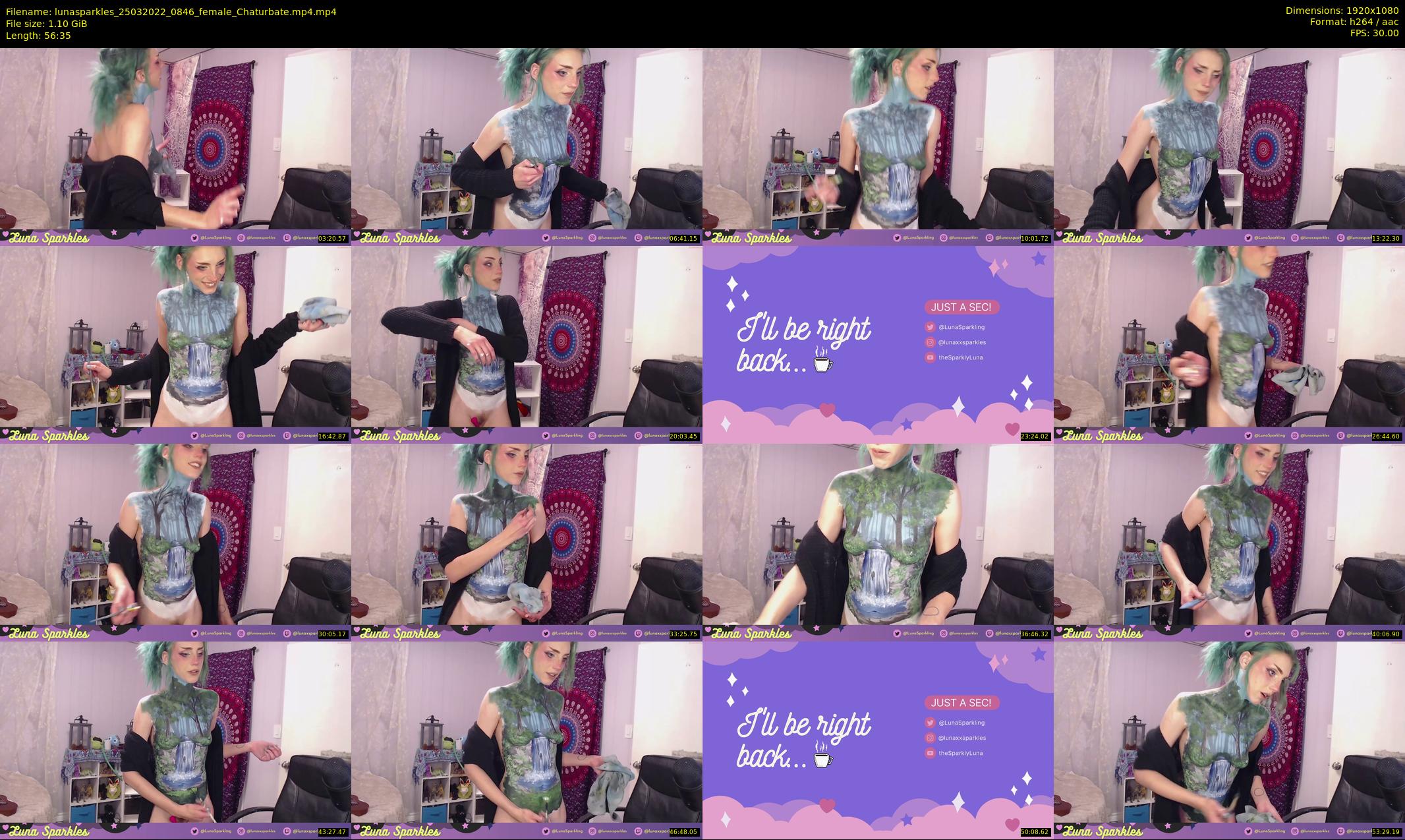 lunasparkles — 57 minute Chaturbate female cam show recording, 1080p, Mar 25, 2022