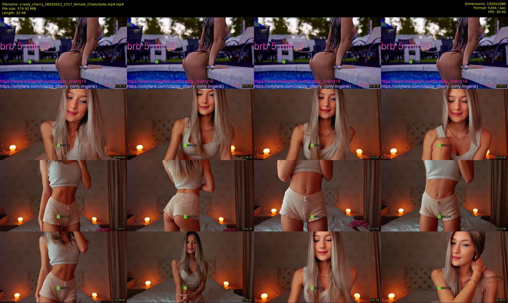 crazzy_cherry — 33 minute Chaturbate female cam show recording, 1080p, Mar 26, 2022