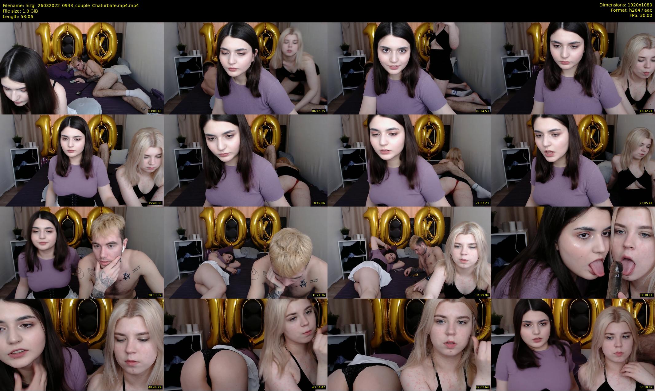 hizgi — 54 minute Chaturbate couple cam show recording, 1080p, Mar 26, 2022