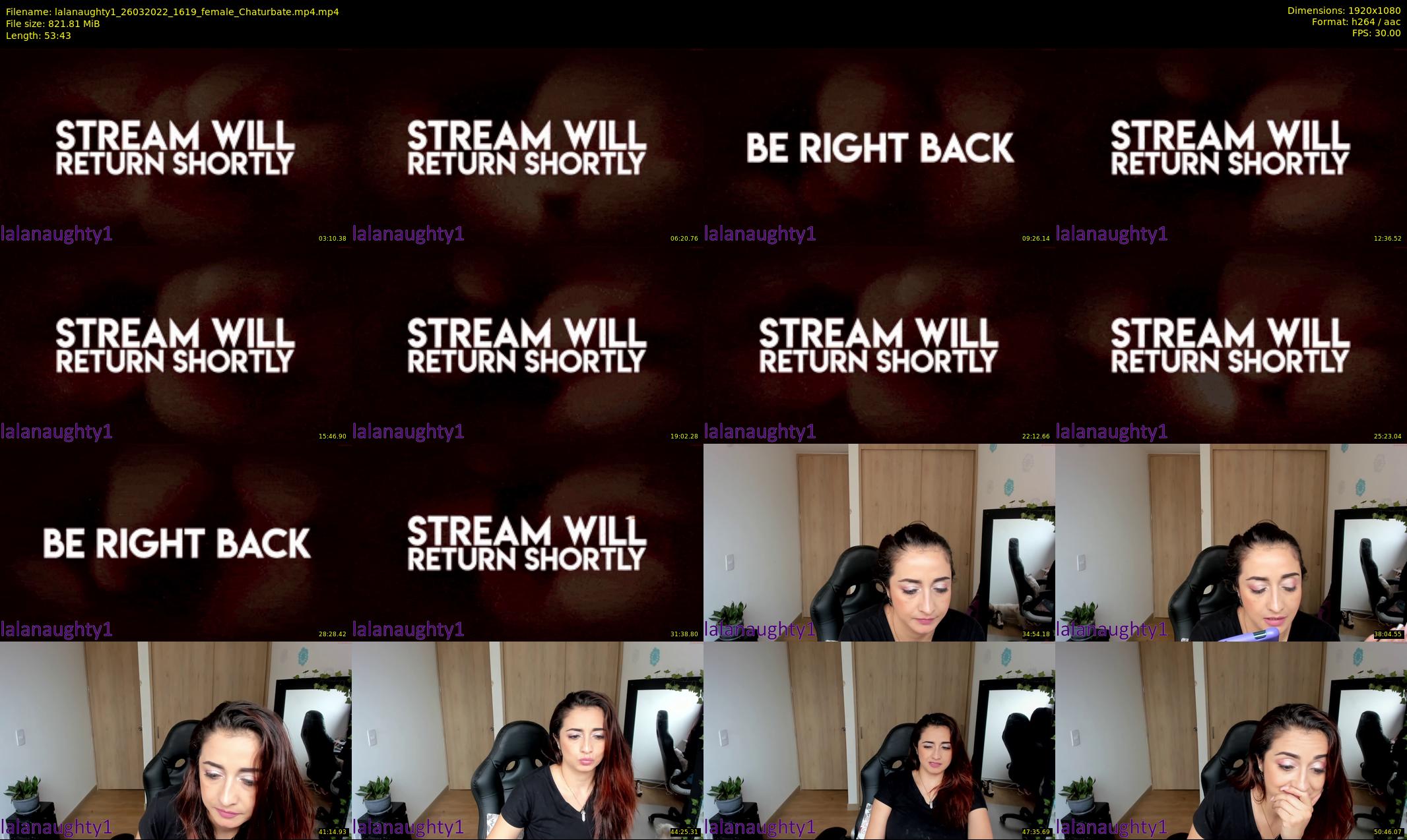 lalanaughty1 — 54 minute Chaturbate female cam show recording, 1080p, Mar 26, 2022