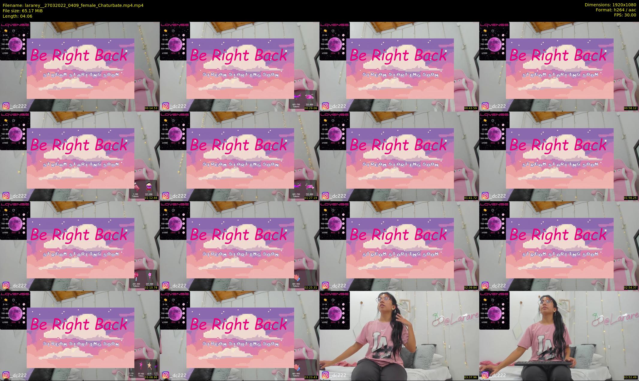 lararey_ — 5 minute Chaturbate female cam show recording, 1080p, Mar 27, 2022