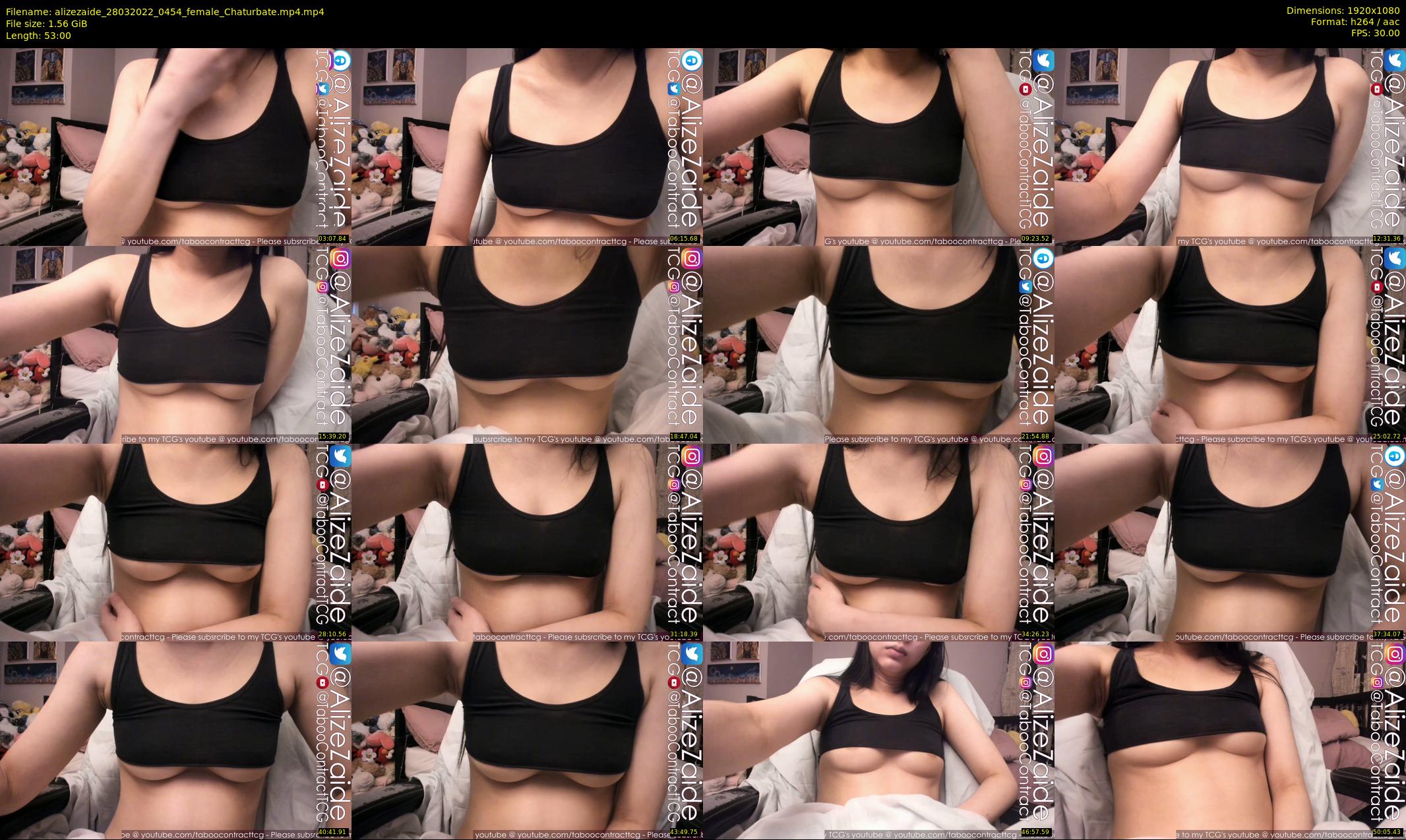 alizezaide — 53 minute Chaturbate female cam show recording, 1080p, Mar 28, 2022