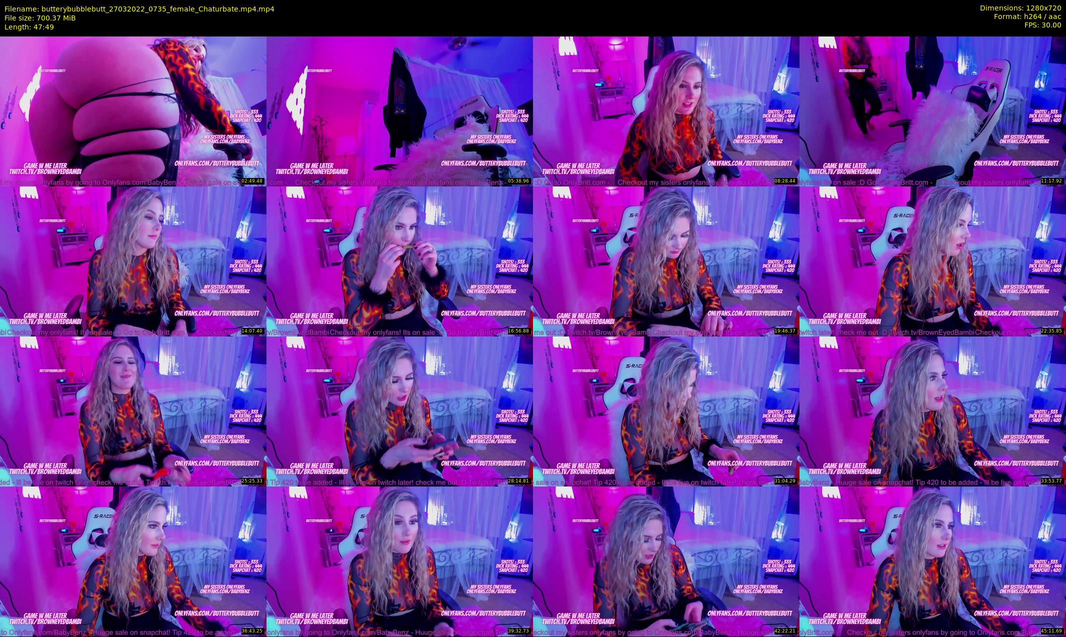 butterybubblebutt — 48 minute Chaturbate couple cam show recording, 720p, Mar 27, 2022