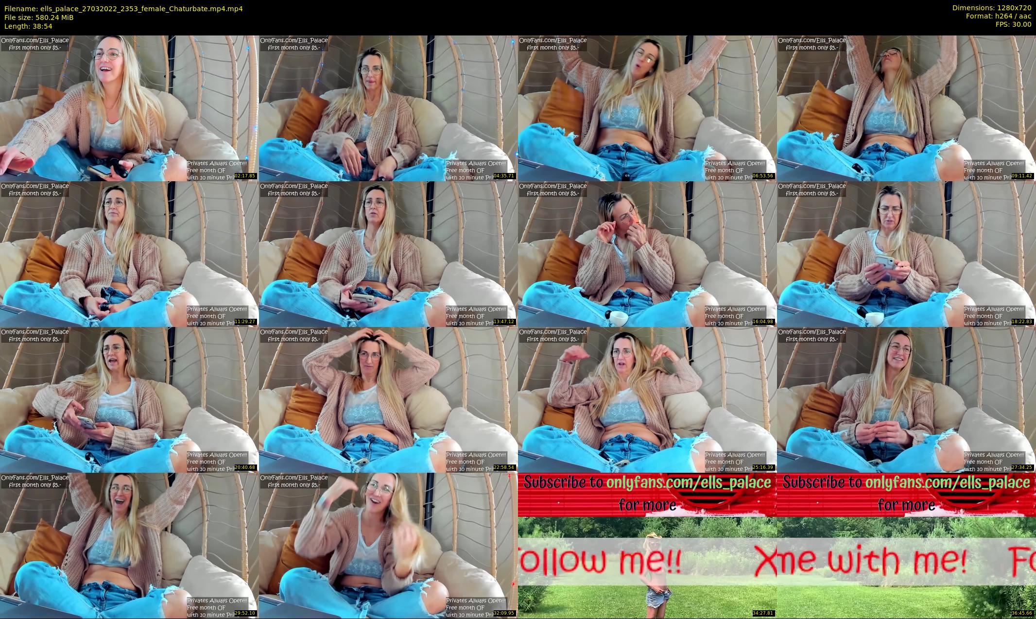 ells_palace — 39 minute Chaturbate female cam show recording, 720p, Mar 27, 2022