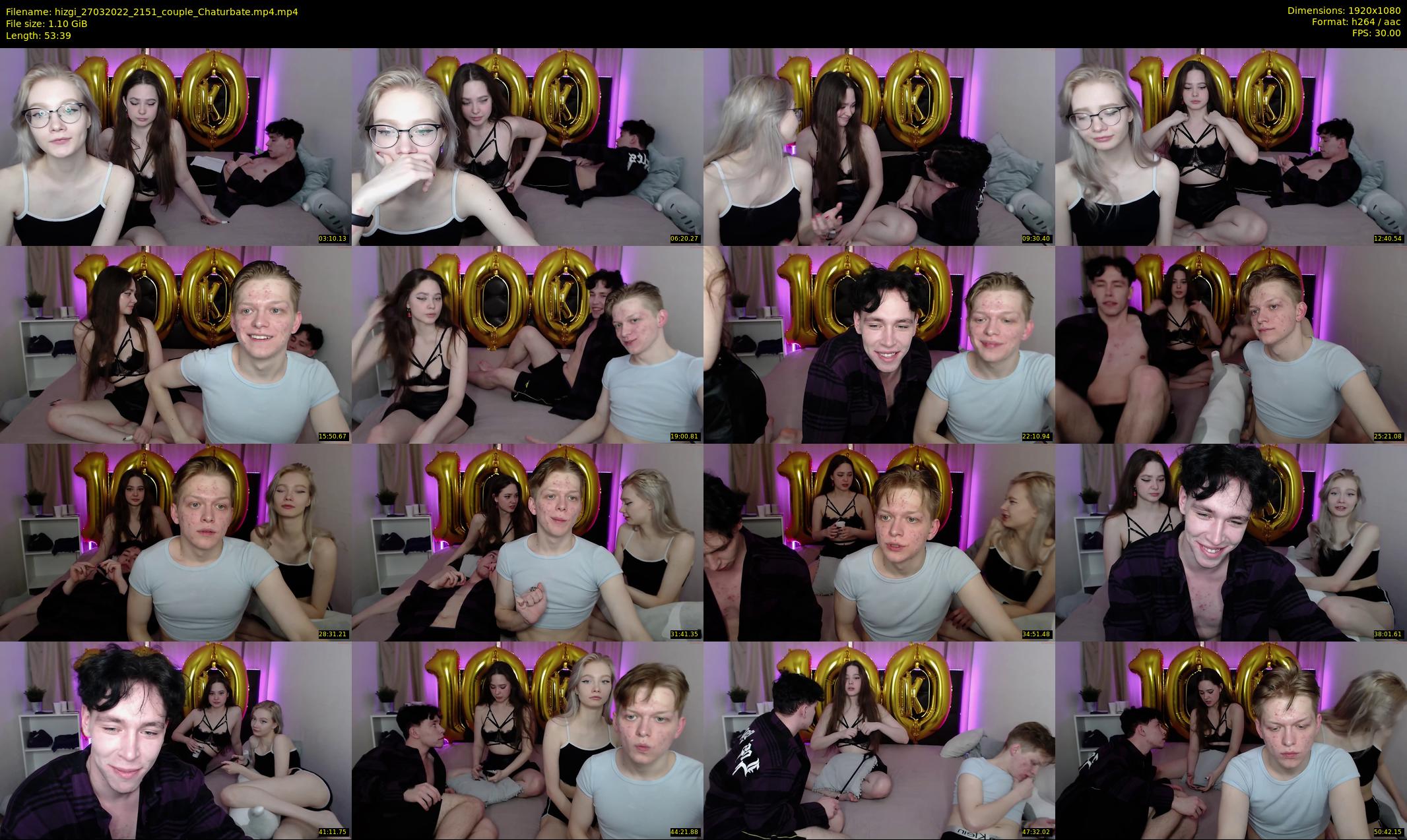 hizgi — 54 minute Chaturbate couple cam show recording, 1080p, Mar 27, 2022