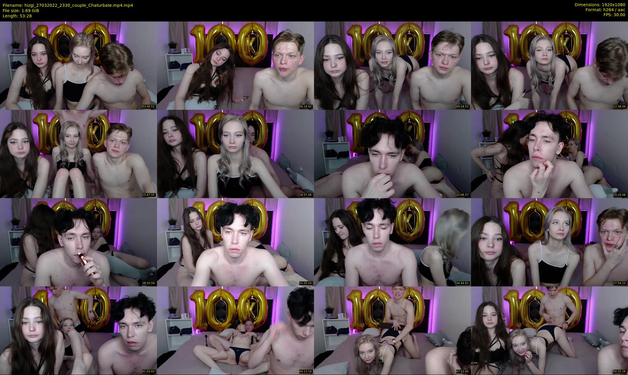 hizgi — 54 minute Chaturbate couple cam show recording, 1080p, Mar 27, 2022