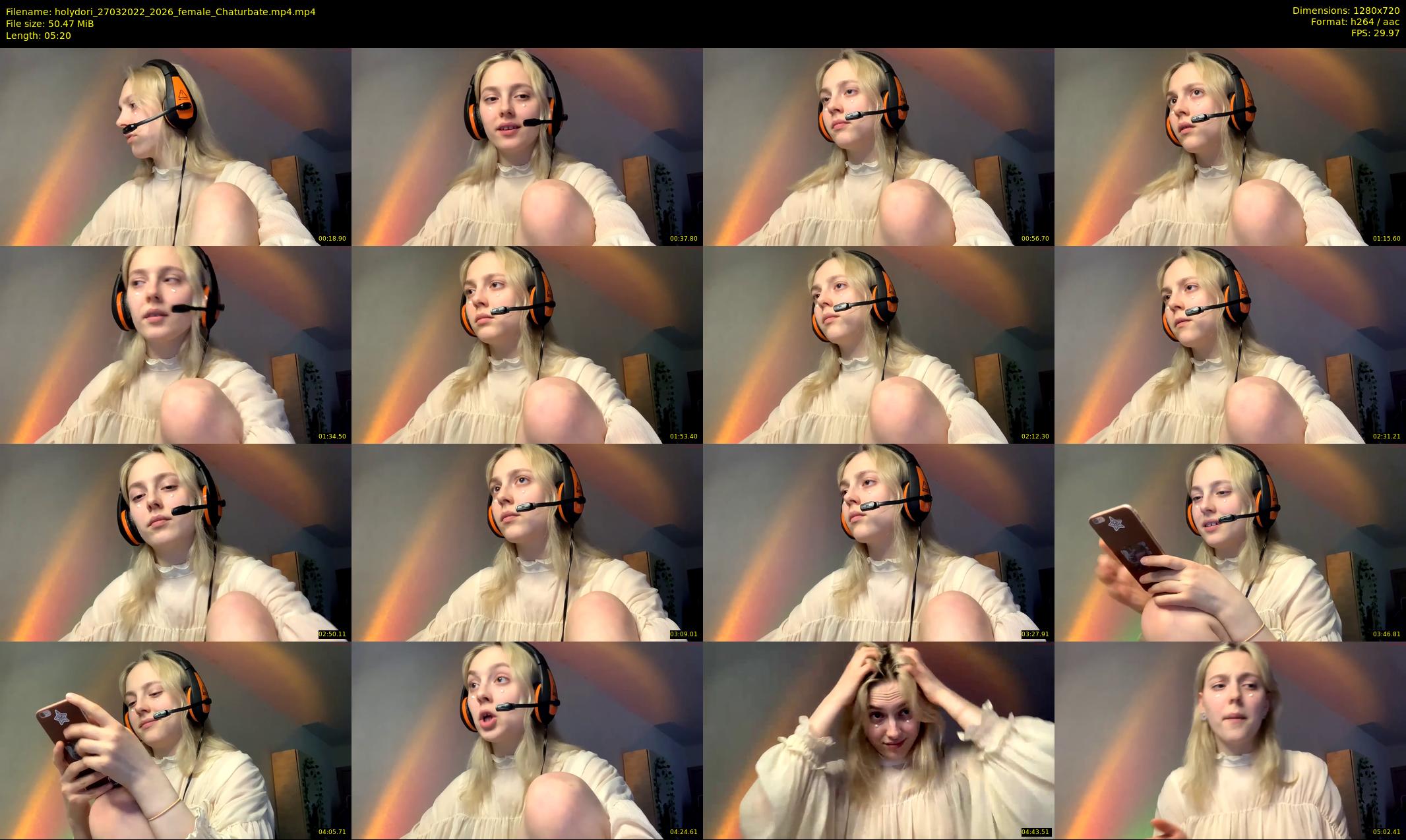 holydori — 6 minute Chaturbate female cam show recording, 720p, Mar 27, 2022