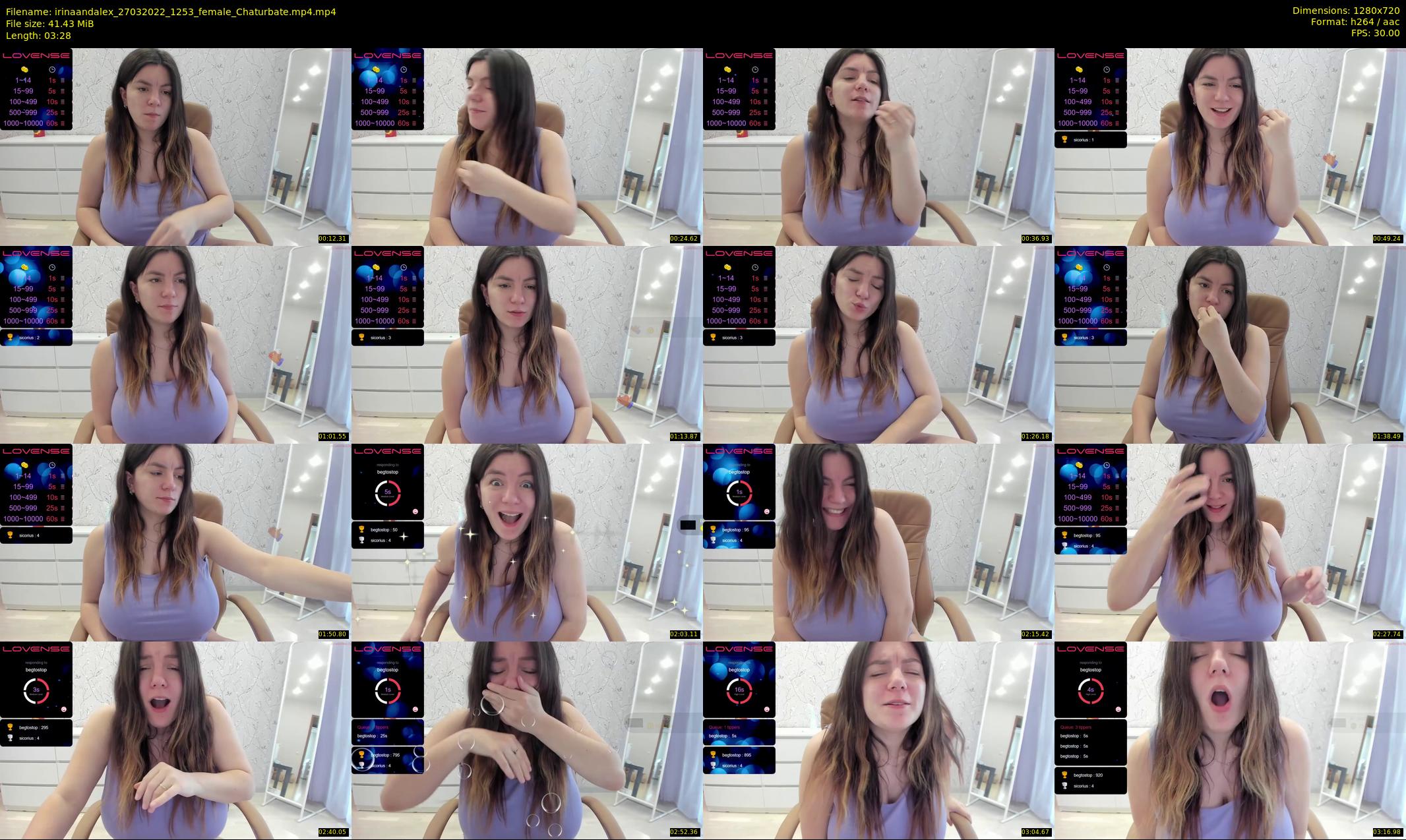 irinaandalex — 4 minute Chaturbate couple cam show recording, 720p, Mar 27, 2022