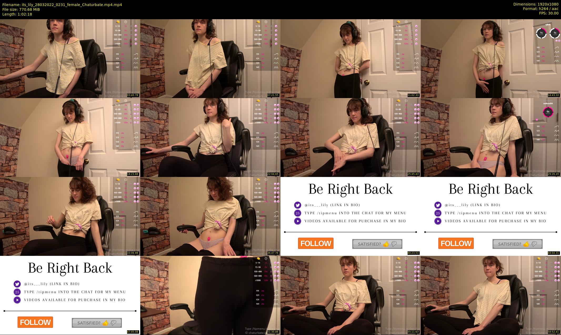 its_lily — 63 minute Chaturbate female cam show recording, 1080p, Mar 28, 2022