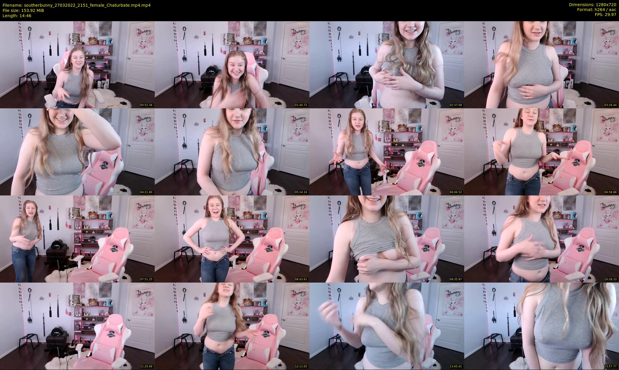 southerbunny — 15 minute Chaturbate female cam show recording, 720p, Mar 27, 2022