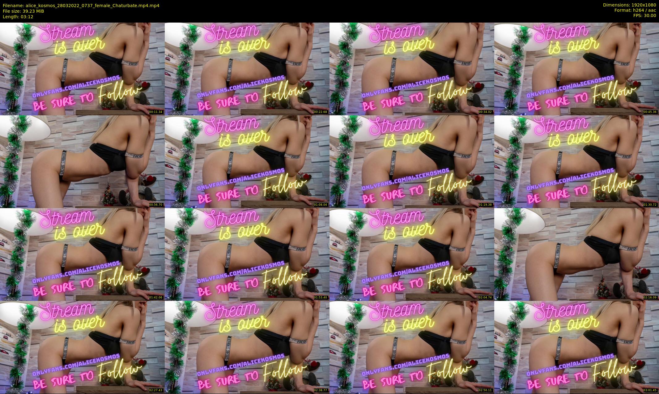 alice_kosmos — 4 minute Chaturbate female cam show recording, 1080p, Mar 28, 2022