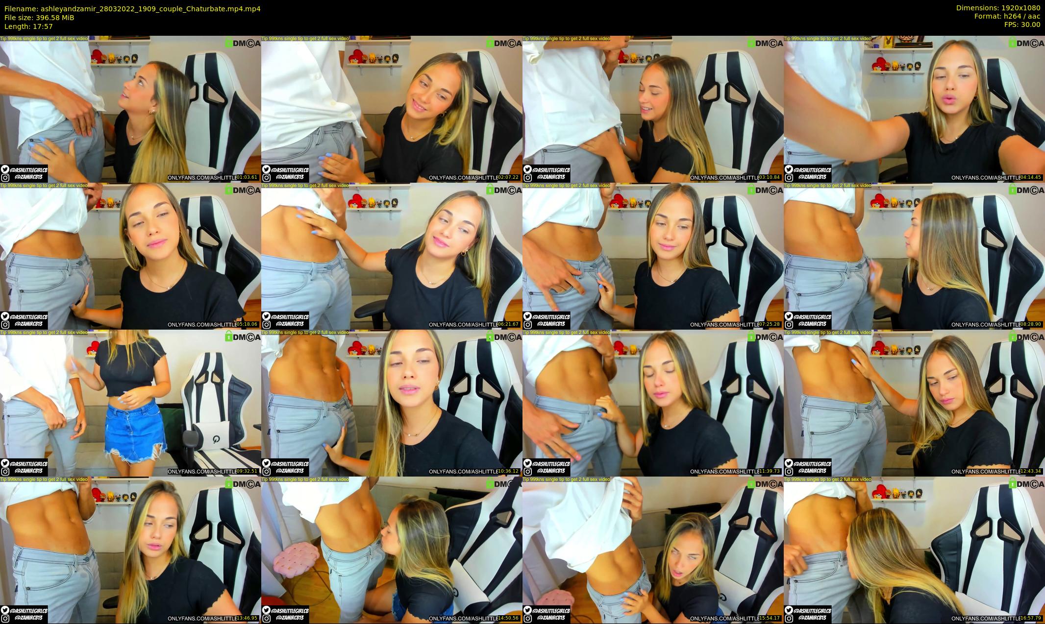 ashleyandzamir — 18 minute Chaturbate couple cam show recording, 1080p, Mar 28, 2022
