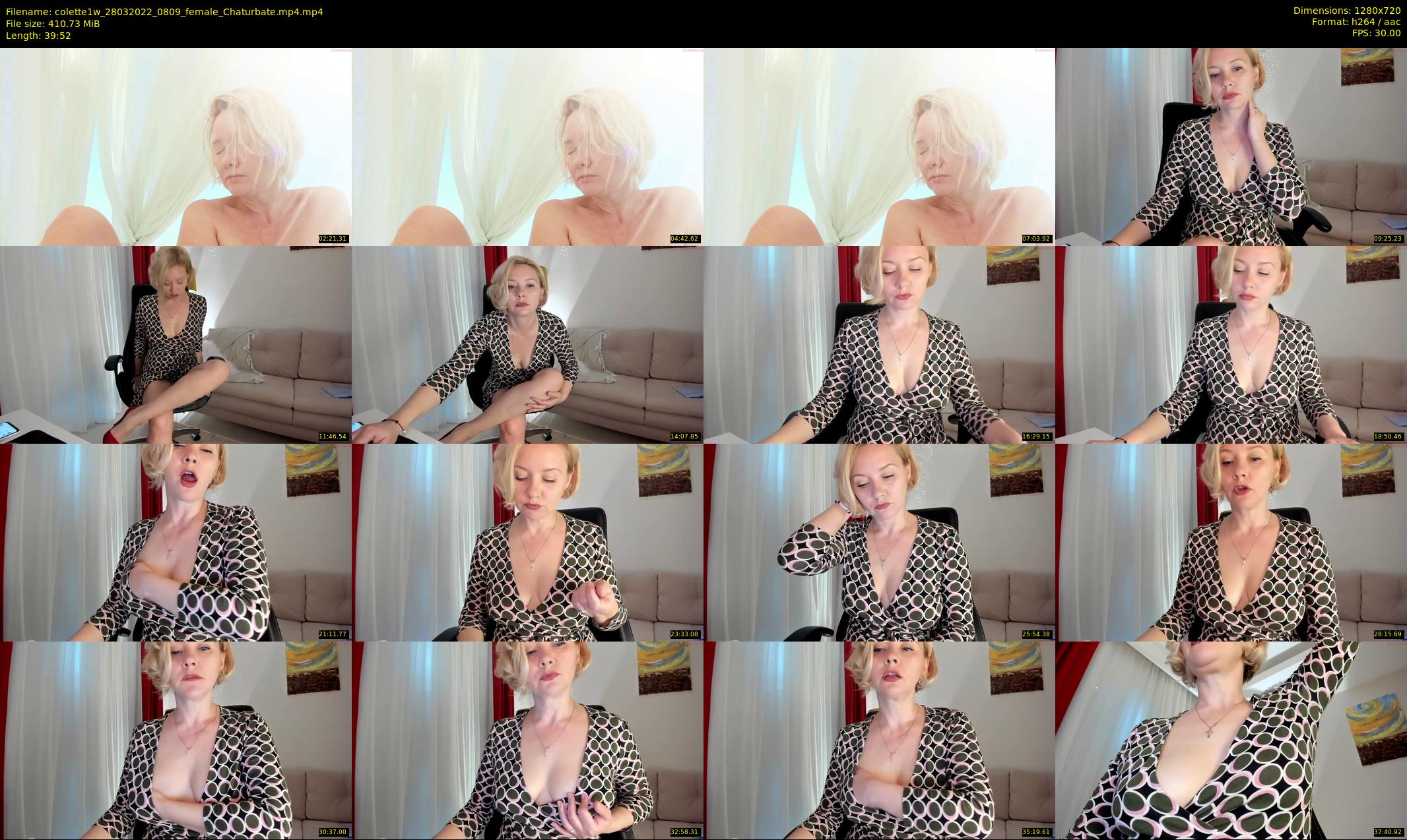 colette1w — 40 minute Chaturbate female cam show recording, 720p, Mar 28, 2022
