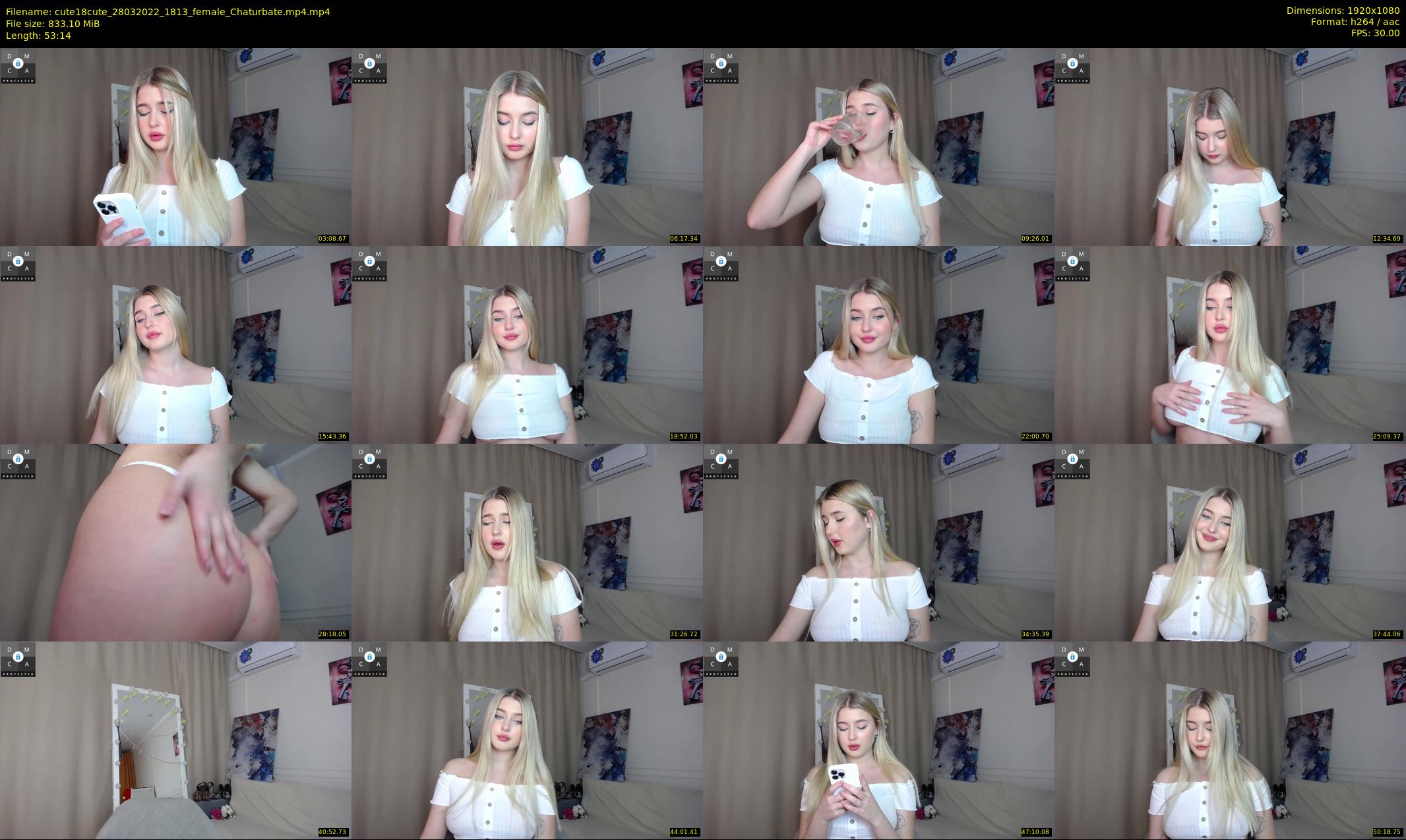 cute18cute — 54 minute Chaturbate female cam show recording, 1080p, Mar 28, 2022