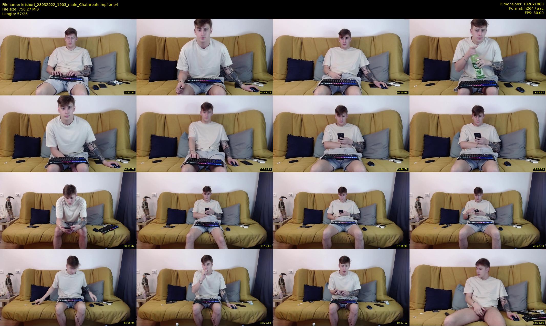 krishort — 58 minute Chaturbate male cam show recording, 1080p, Mar 28, 2022