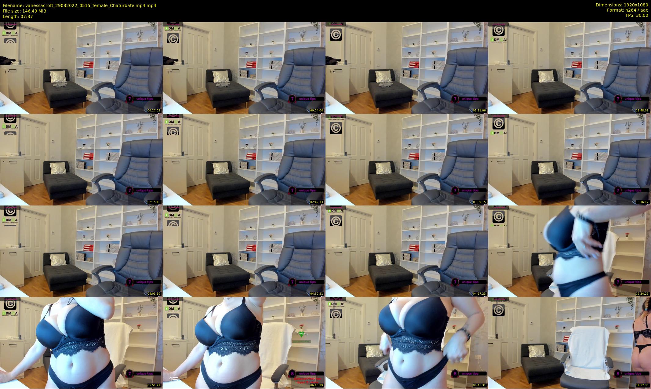 vanessacroft — 8 minute Chaturbate female cam show recording, 1080p, Mar 29, 2022