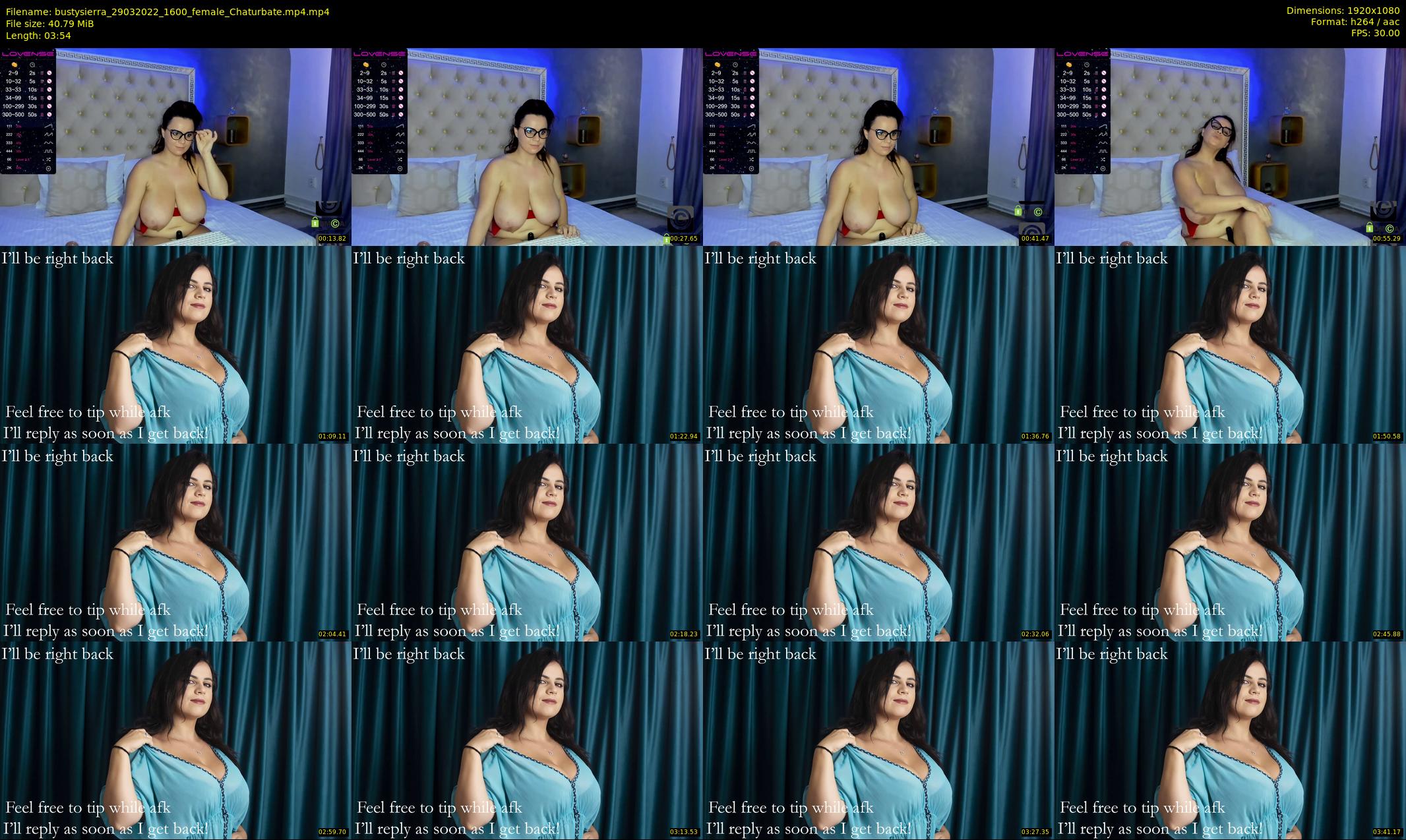 bustysierra — 4 minute Chaturbate female cam show recording, 1080p, Mar 29, 2022