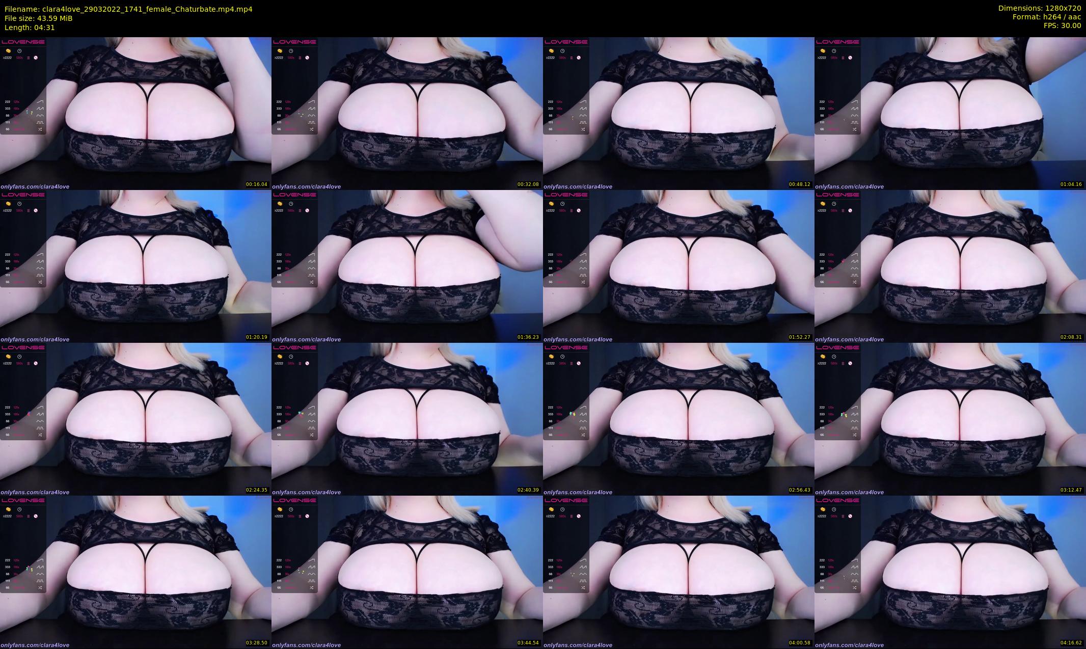 clara4love — 5 minute Chaturbate female cam show recording, 720p, Mar 29, 2022