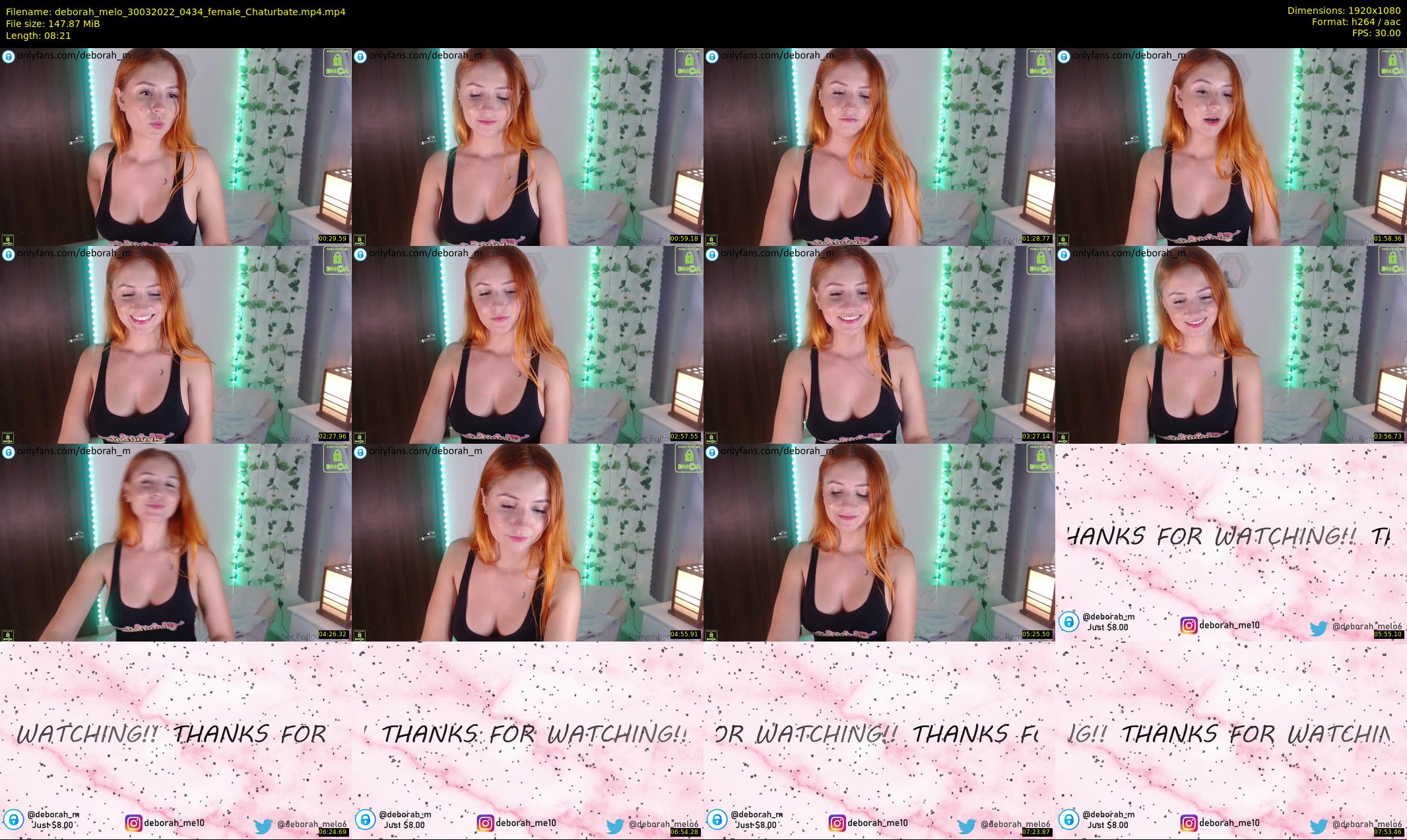 deborah_melo — 9 minute Chaturbate female cam show recording, 1080p, Mar 30, 2022
