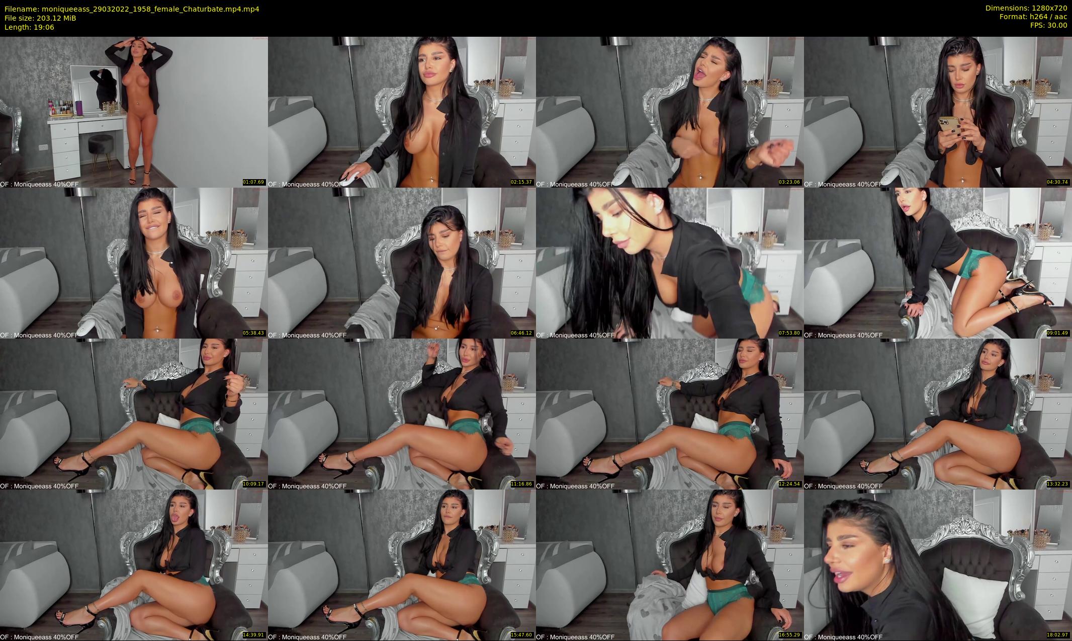 moniqueeass — 20 minute Chaturbate female cam show recording, 720p, Mar 29, 2022