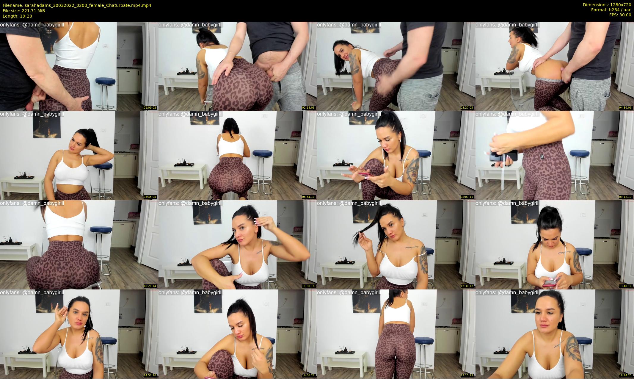 sarahadams — 20 minute Chaturbate female cam show recording, 720p, Mar 30, 2022