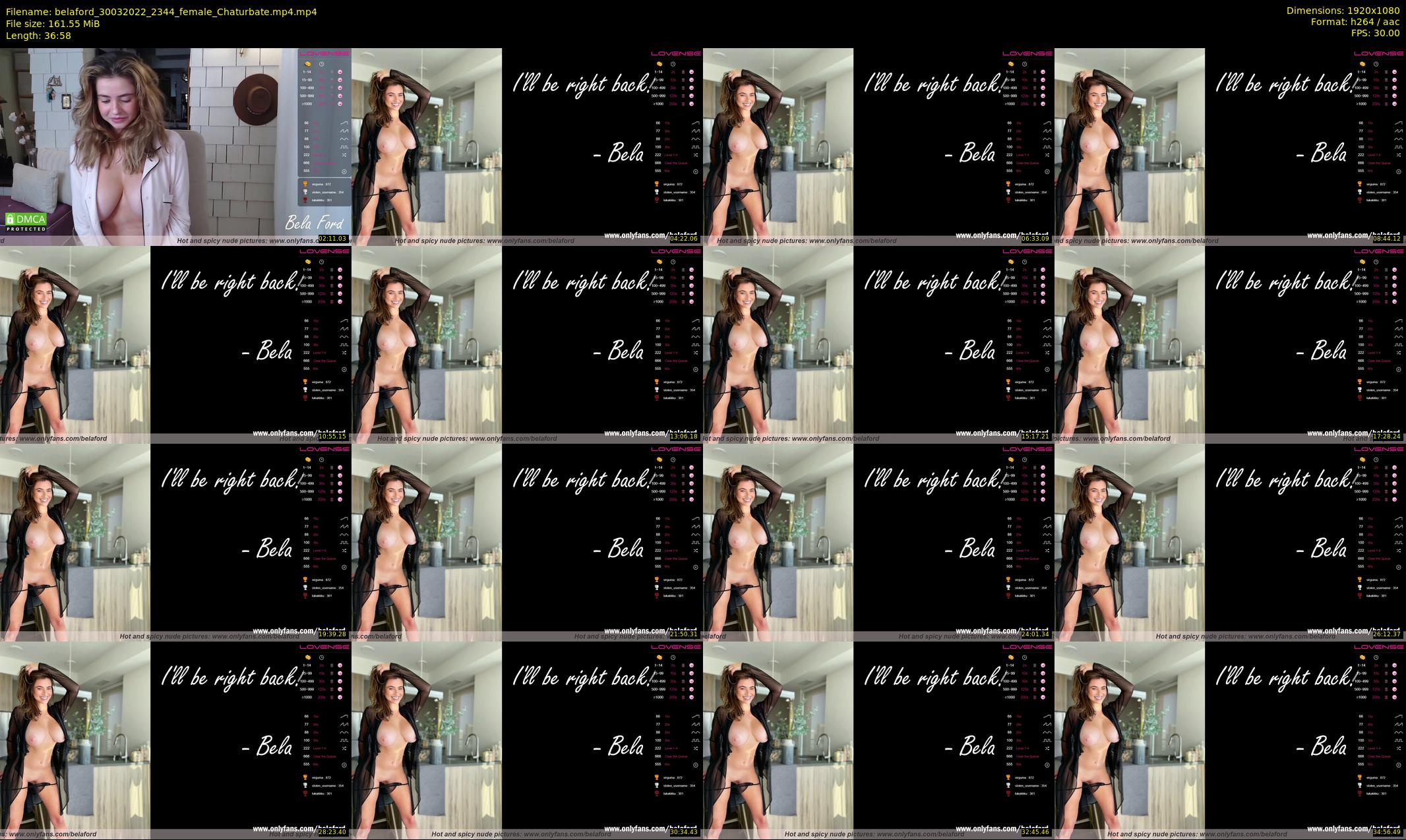 belaford — 37 minute Chaturbate female cam show recording, 1080p, Mar 30, 2022
