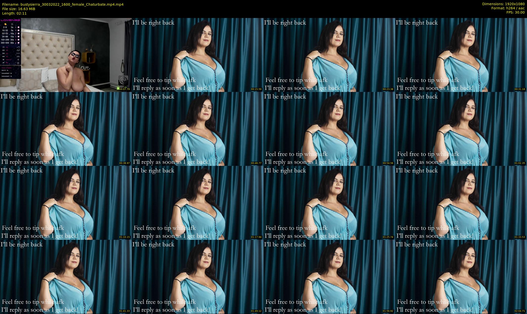 bustysierra — 3 minute Chaturbate female cam show recording, 1080p, Mar 30, 2022
