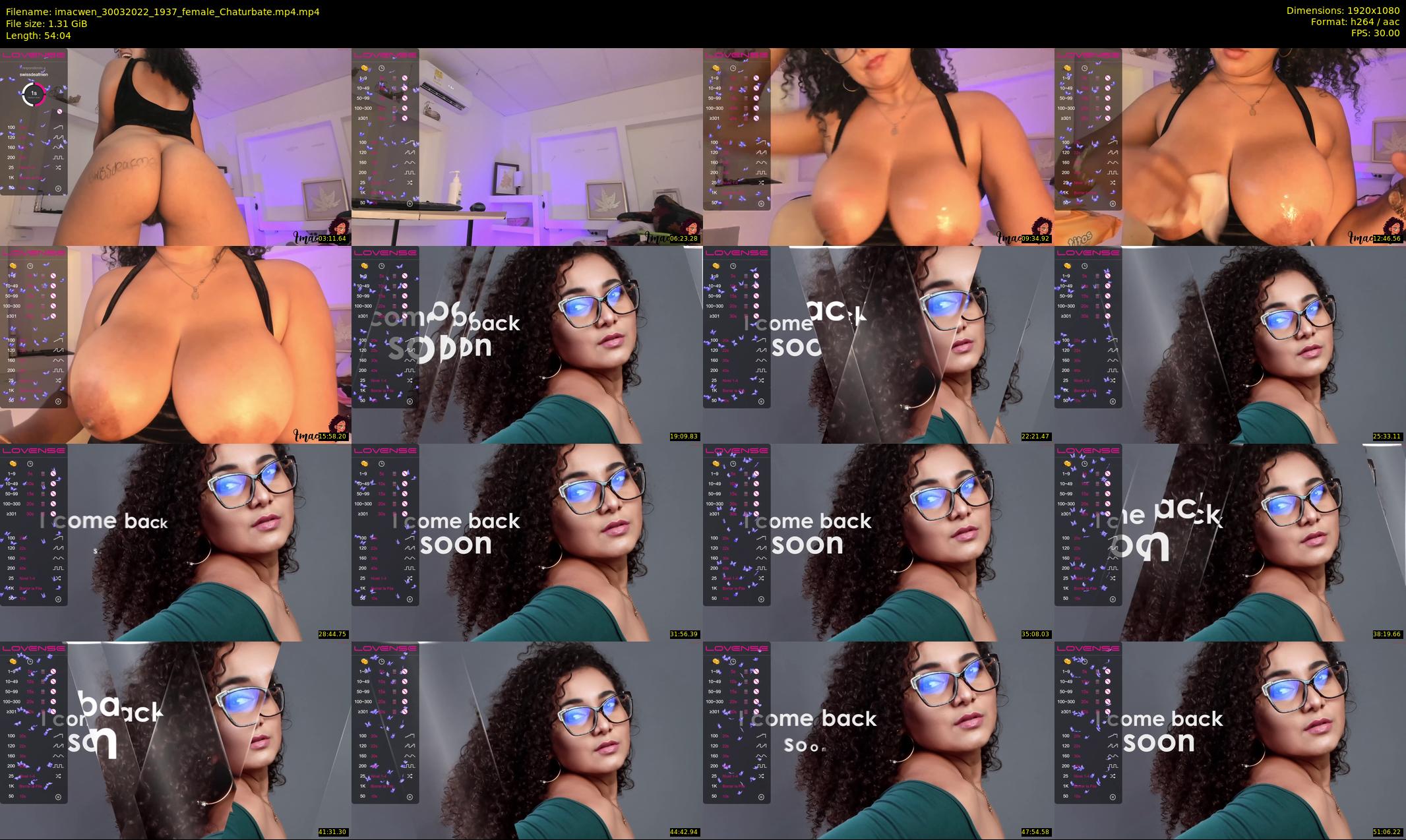 imacwen — 55 minute Chaturbate female cam show recording, 1080p, Mar 30, 2022