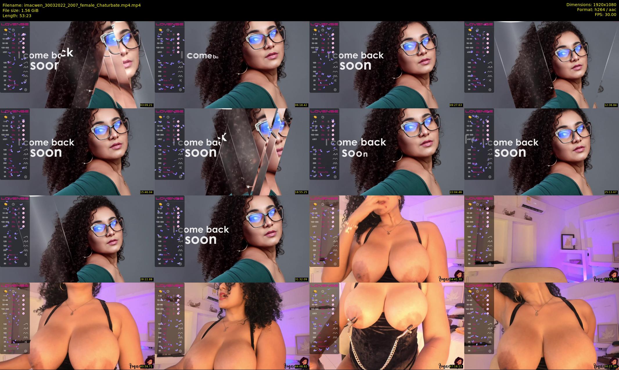 imacwen — 54 minute Chaturbate female cam show recording, 1080p, Mar 30, 2022