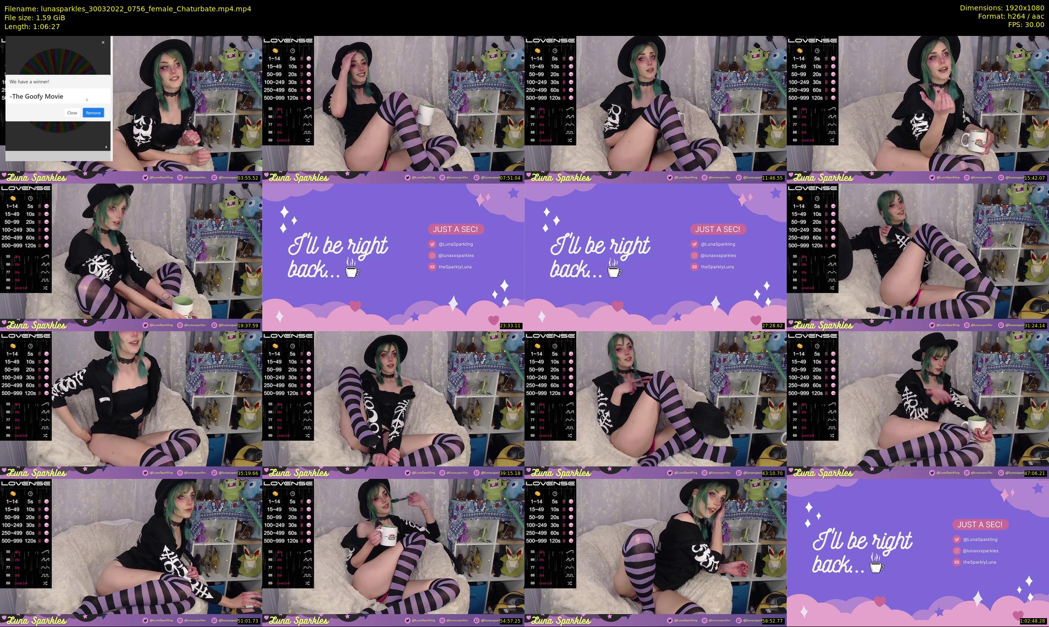 lunasparkles — 67 minute Chaturbate female cam show recording, 1080p, Mar 30, 2022