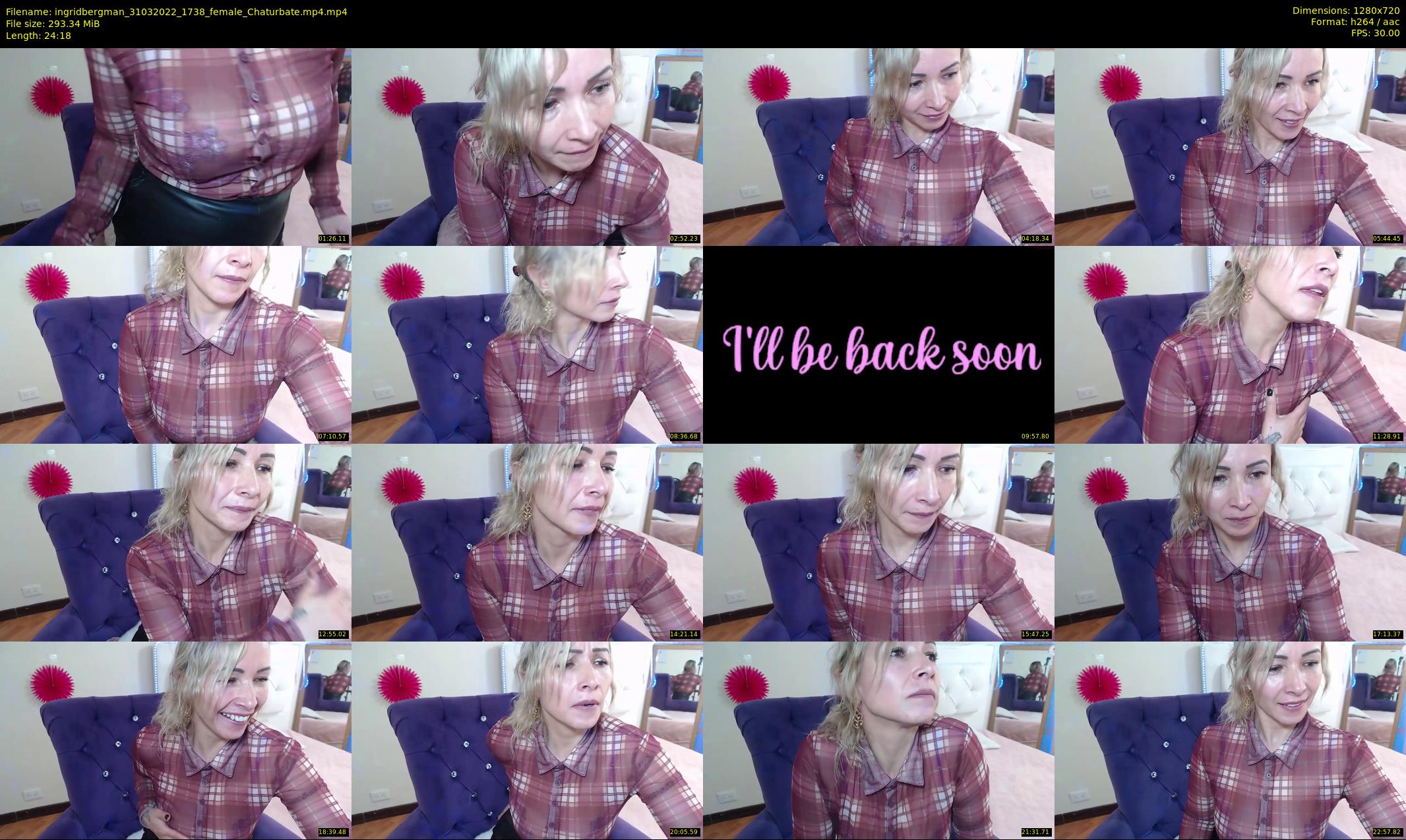 ingridbergman — 25 minute Chaturbate female cam show recording, 720p, Mar 31, 2022