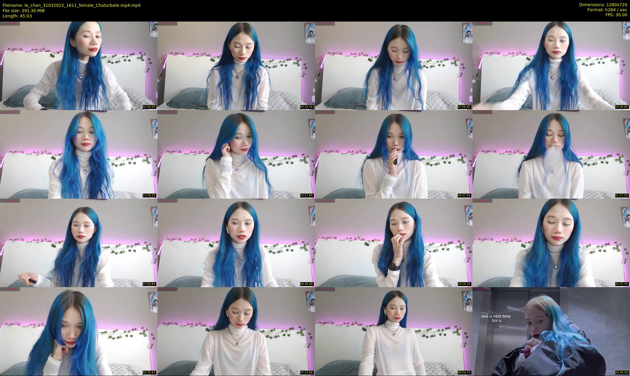 le_chan — 46 minute Chaturbate female cam show recording, 720p, Mar 31, 2022