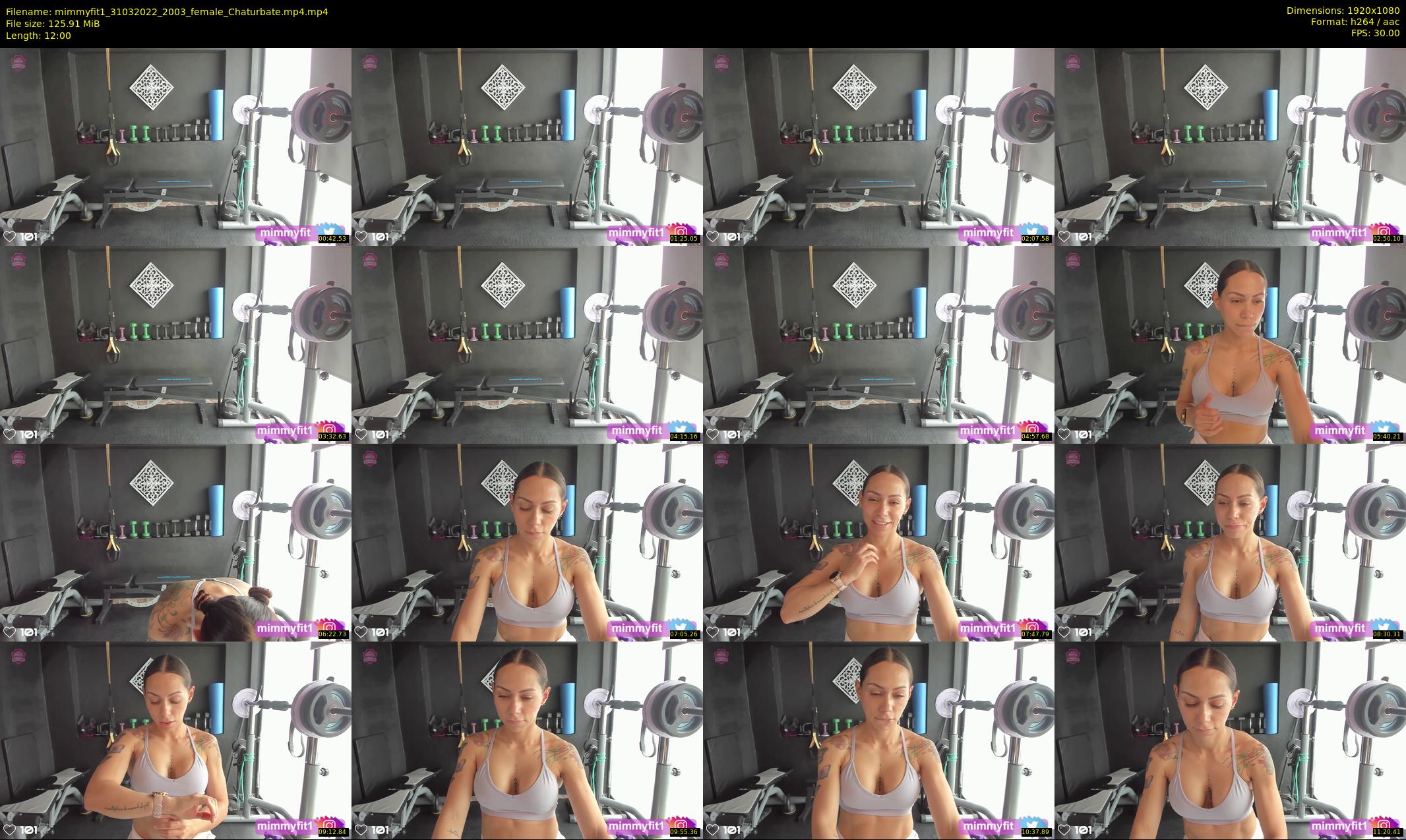 mimmyfit1 — 12 minute Chaturbate female cam show recording, 1080p, Mar 31, 2022