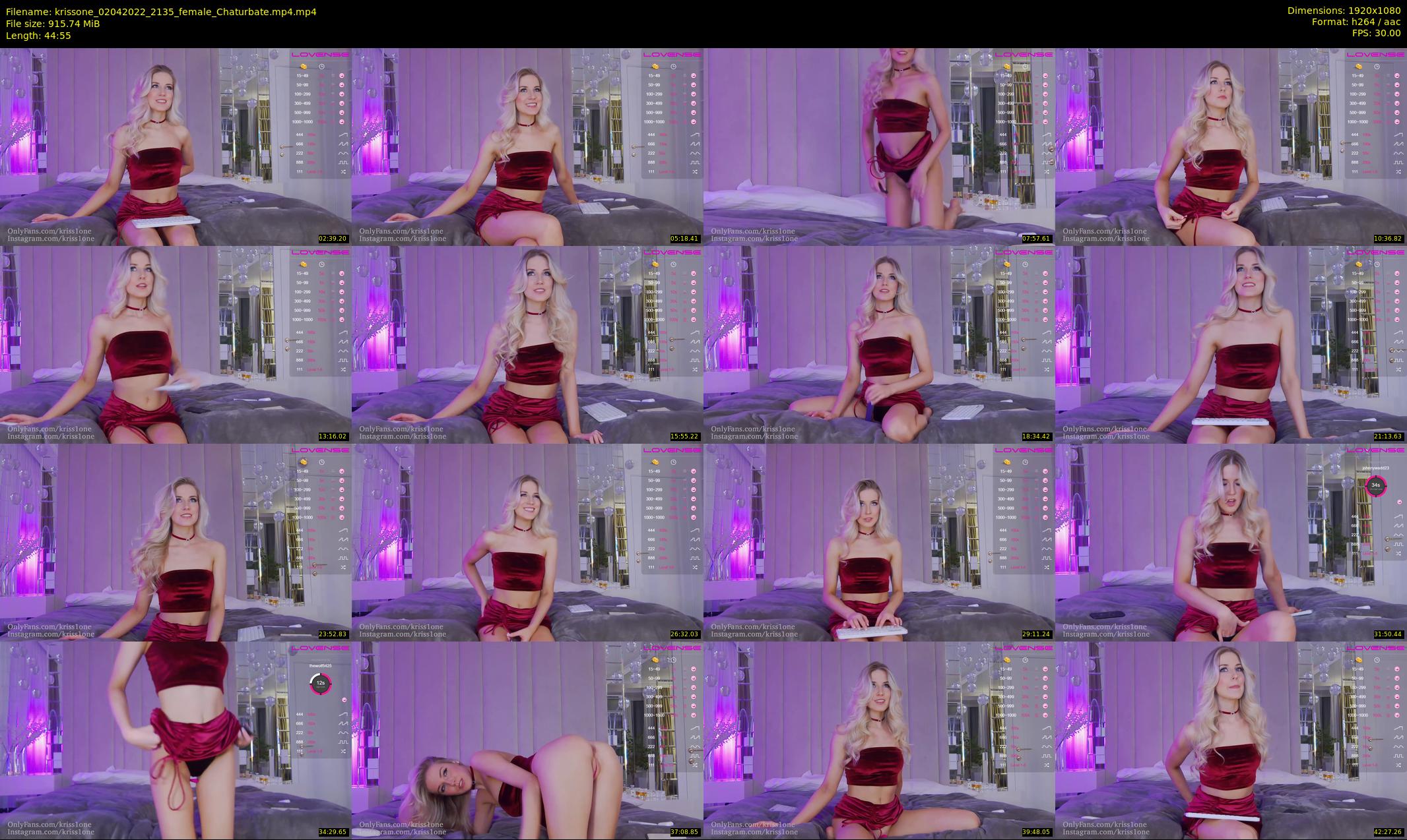 krissone — 45 minute Chaturbate female cam show recording, 1080p, Apr 2, 2022