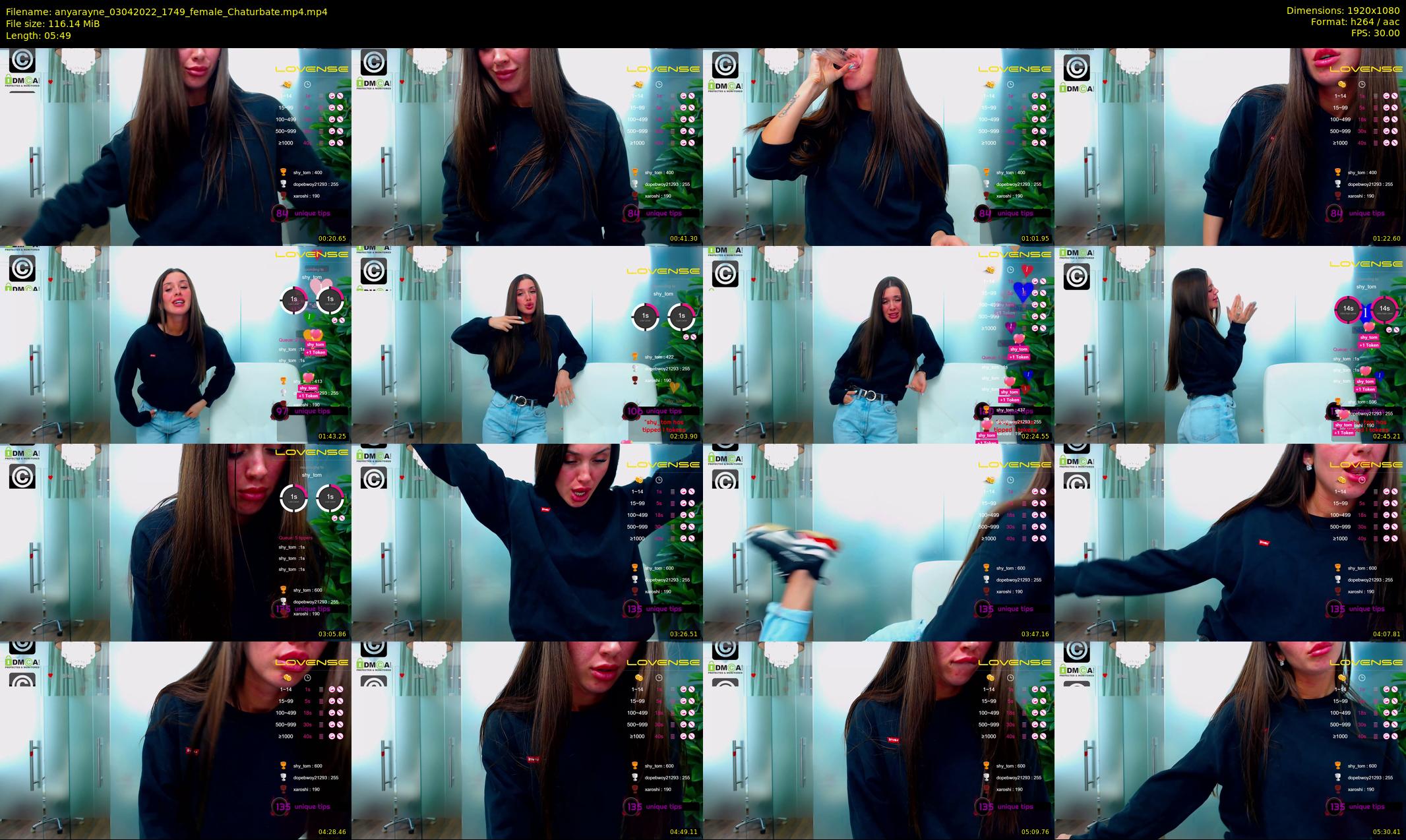 anyarayne — 6 minute Chaturbate female cam show recording, 1080p, Apr 3, 2022