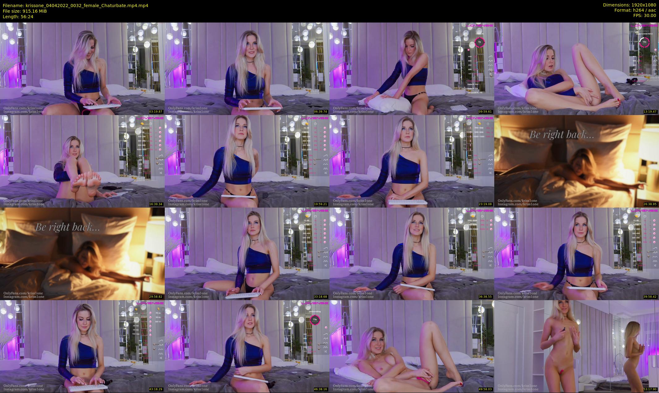 krissone — 57 minute Chaturbate female cam show recording, 1080p, Apr 4, 2022