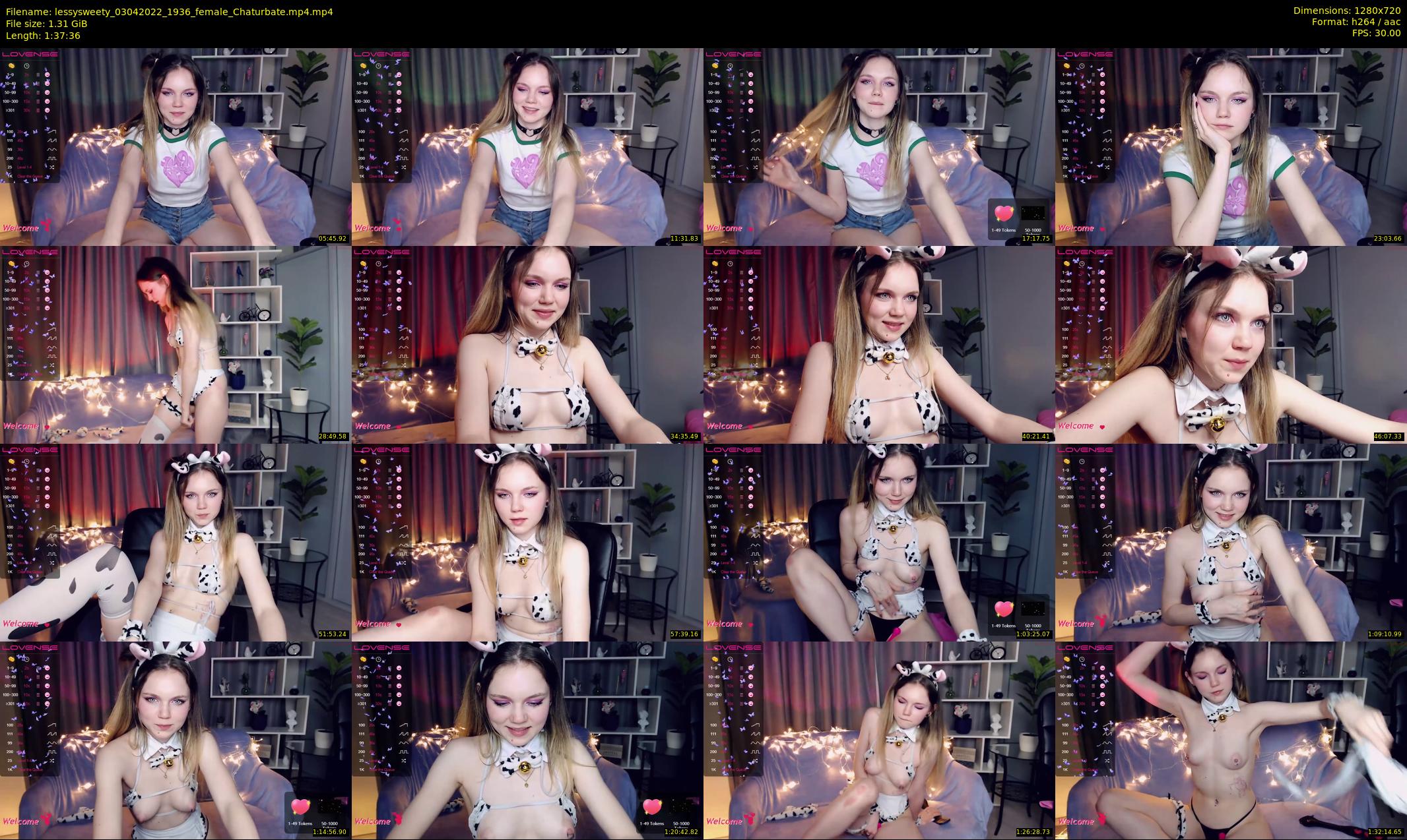 lessysweety — 98 minute Chaturbate female cam show recording, 720p, Apr 3, 2022
