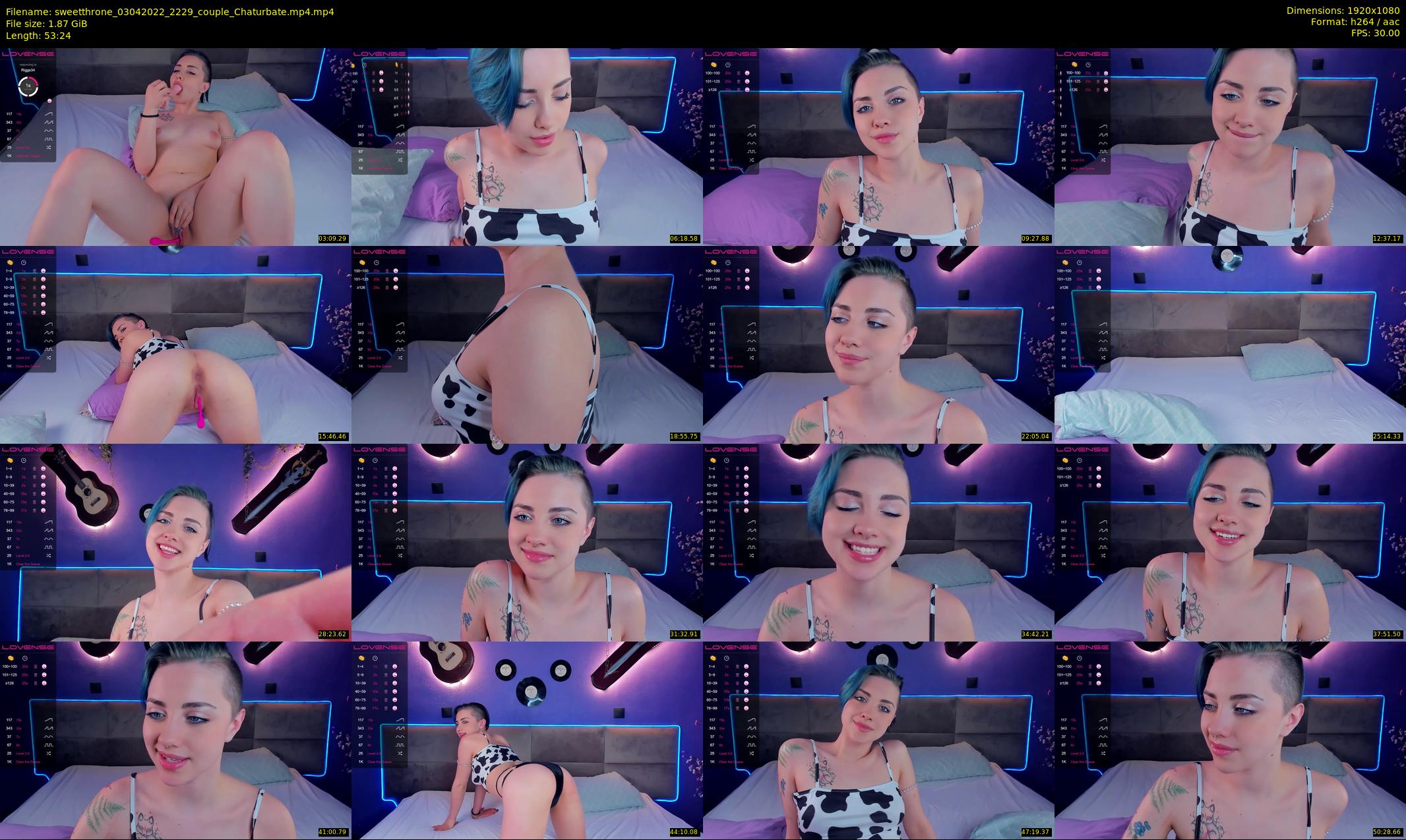sweetthrone — 54 minute Chaturbate couple cam show recording, 1080p, Apr 3, 2022