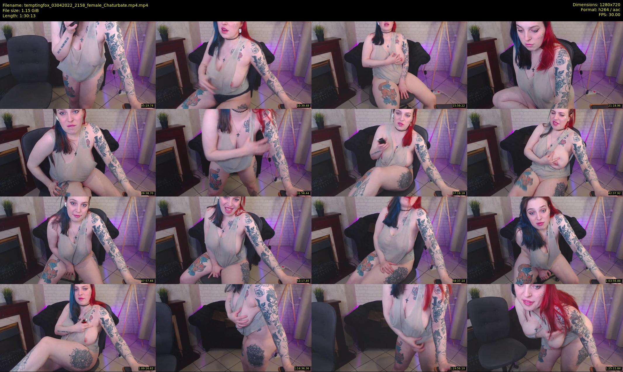 temptingfox — 91 minute Chaturbate female cam show recording, 720p, Apr 3, 2022