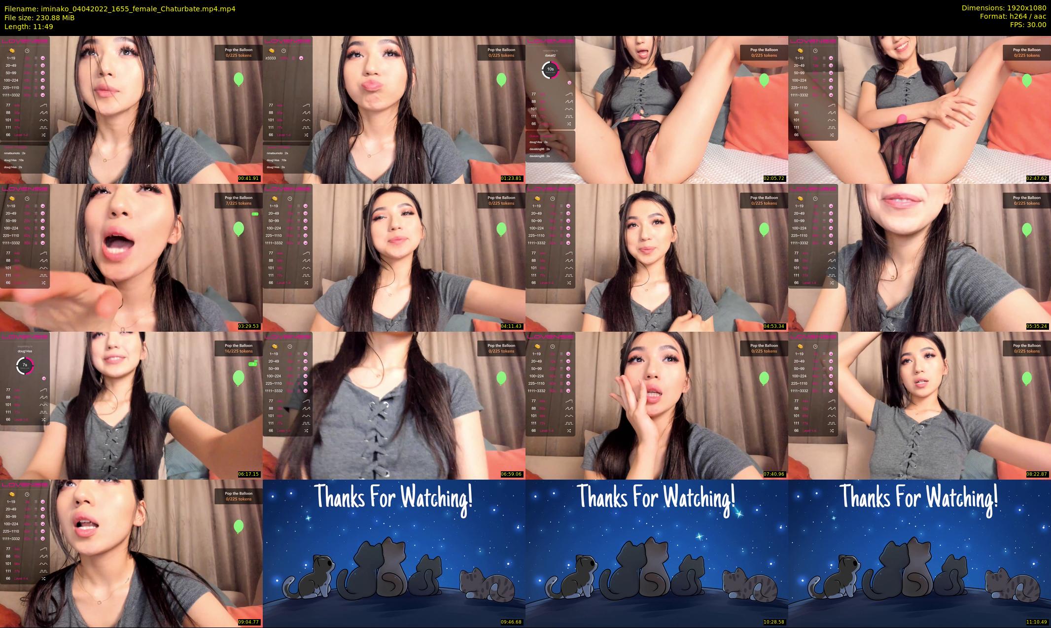 iminako — 12 minute Chaturbate female cam show recording, 1080p, Apr 4, 2022