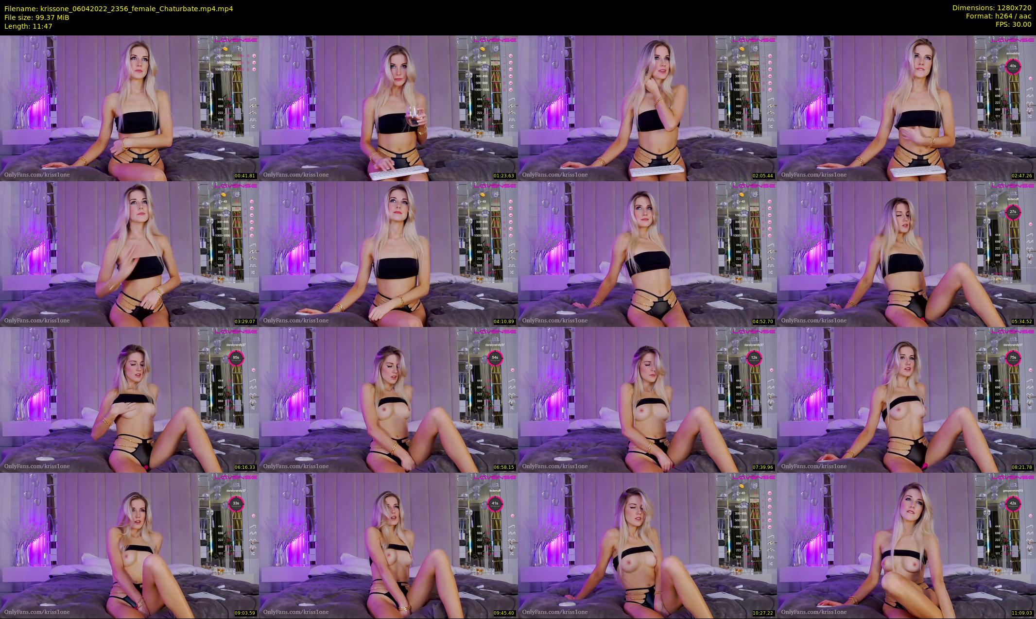 krissone — 12 minute Chaturbate female cam show recording, 720p, Apr 6, 2022