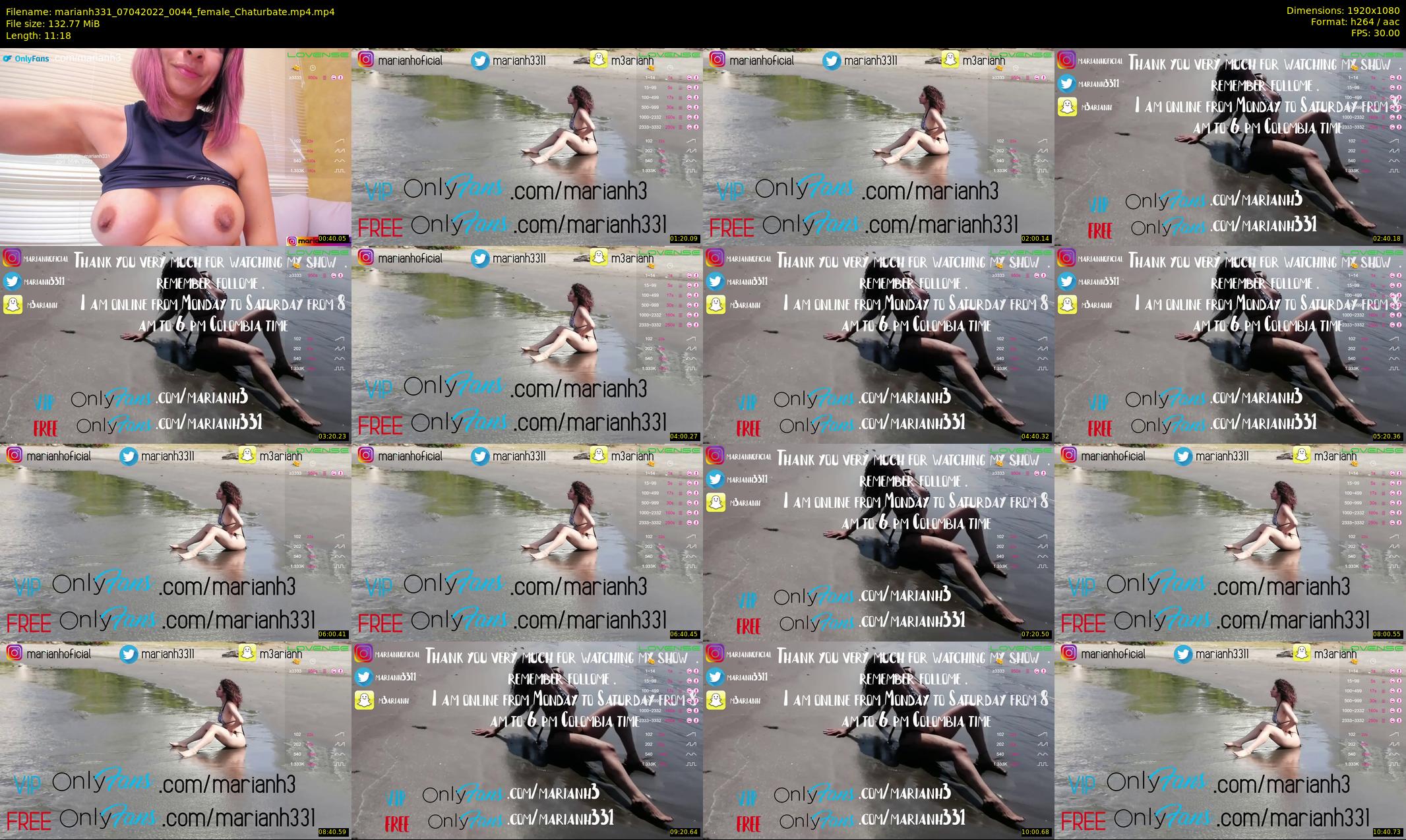 marianh331 — 12 minute Chaturbate female cam show recording, 1080p, Apr 7, 2022