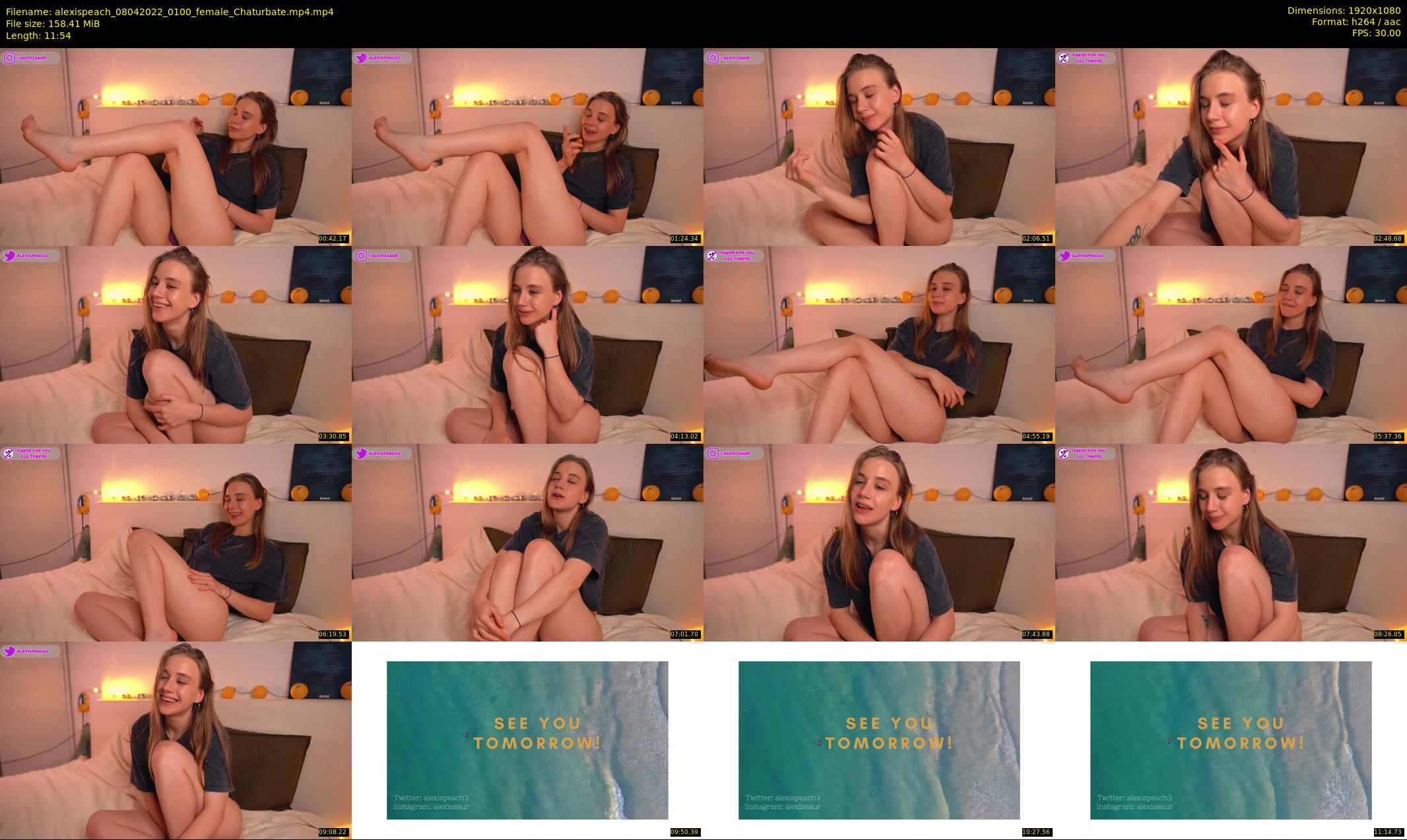 alexispeach — 12 minute Chaturbate female cam show recording, 1080p, Apr 8, 2022