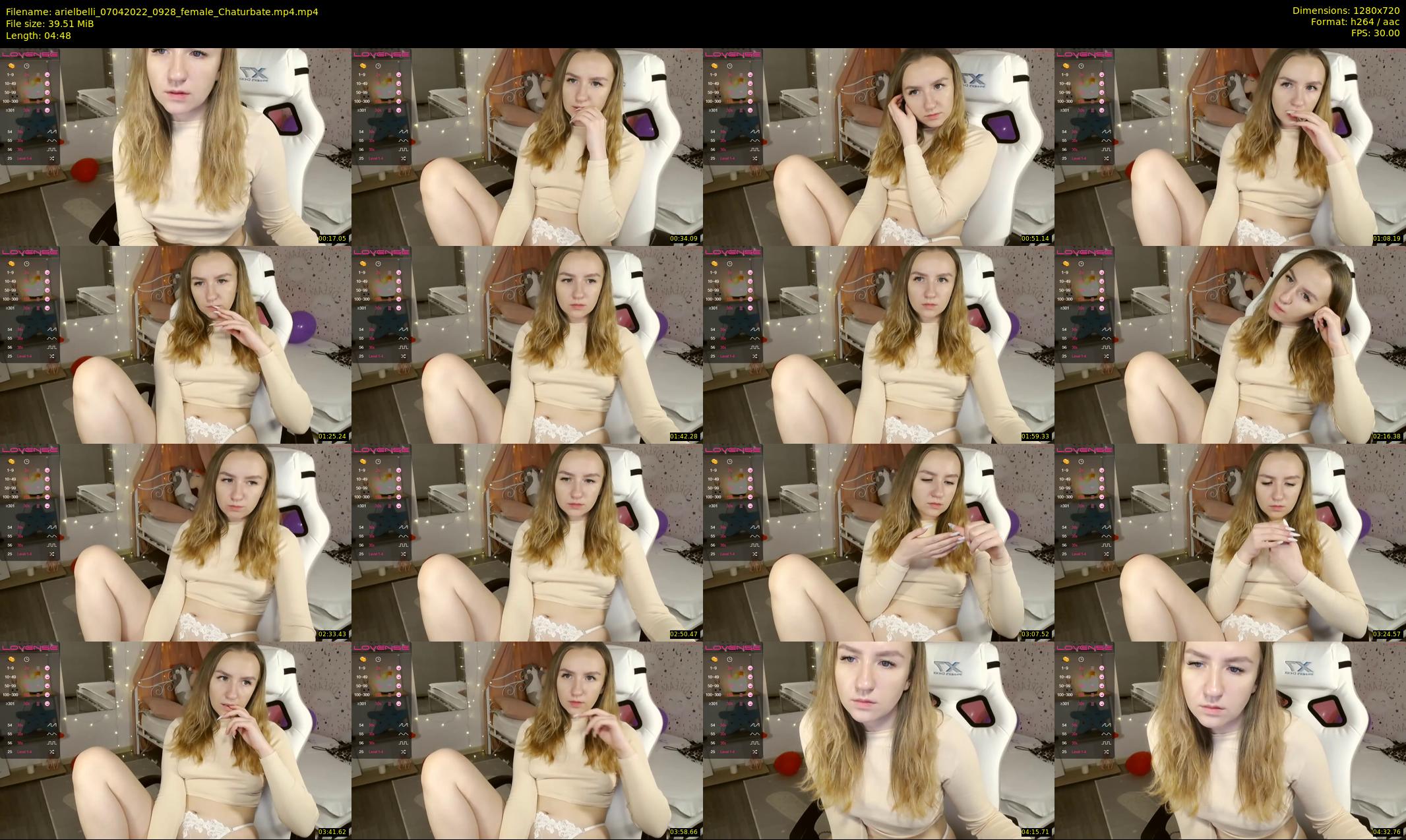 arielbelli — 5 minute Chaturbate female cam show recording, 720p, Apr 7, 2022