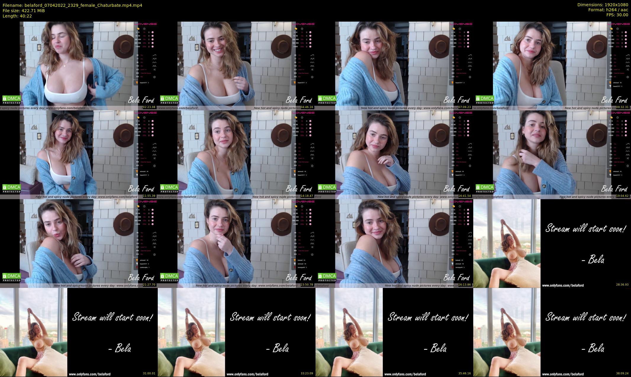 belaford — 41 minute Chaturbate female cam show recording, 1080p, Apr 7, 2022