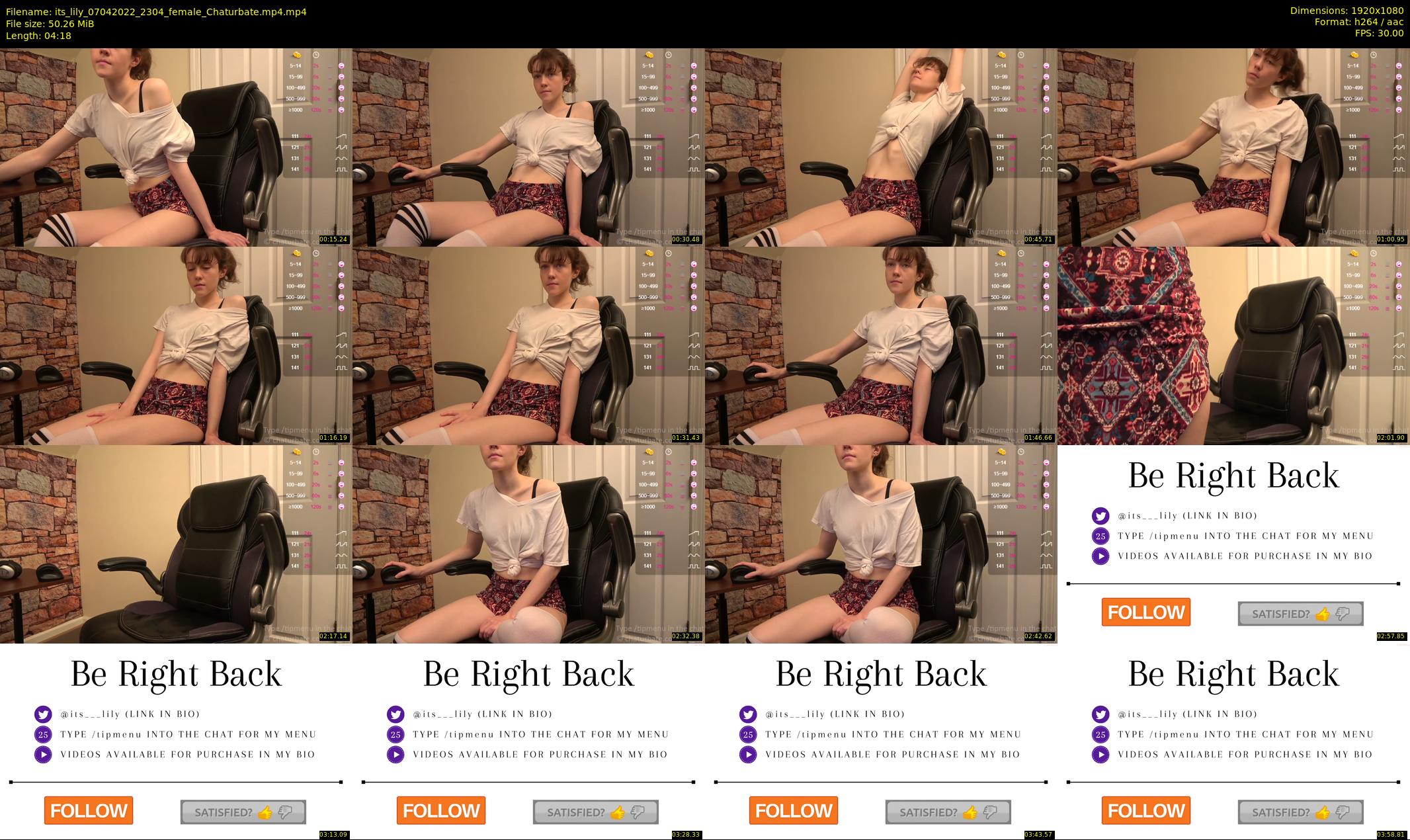 its_lily — 5 minute Chaturbate female cam show recording, 1080p, Apr 7, 2022