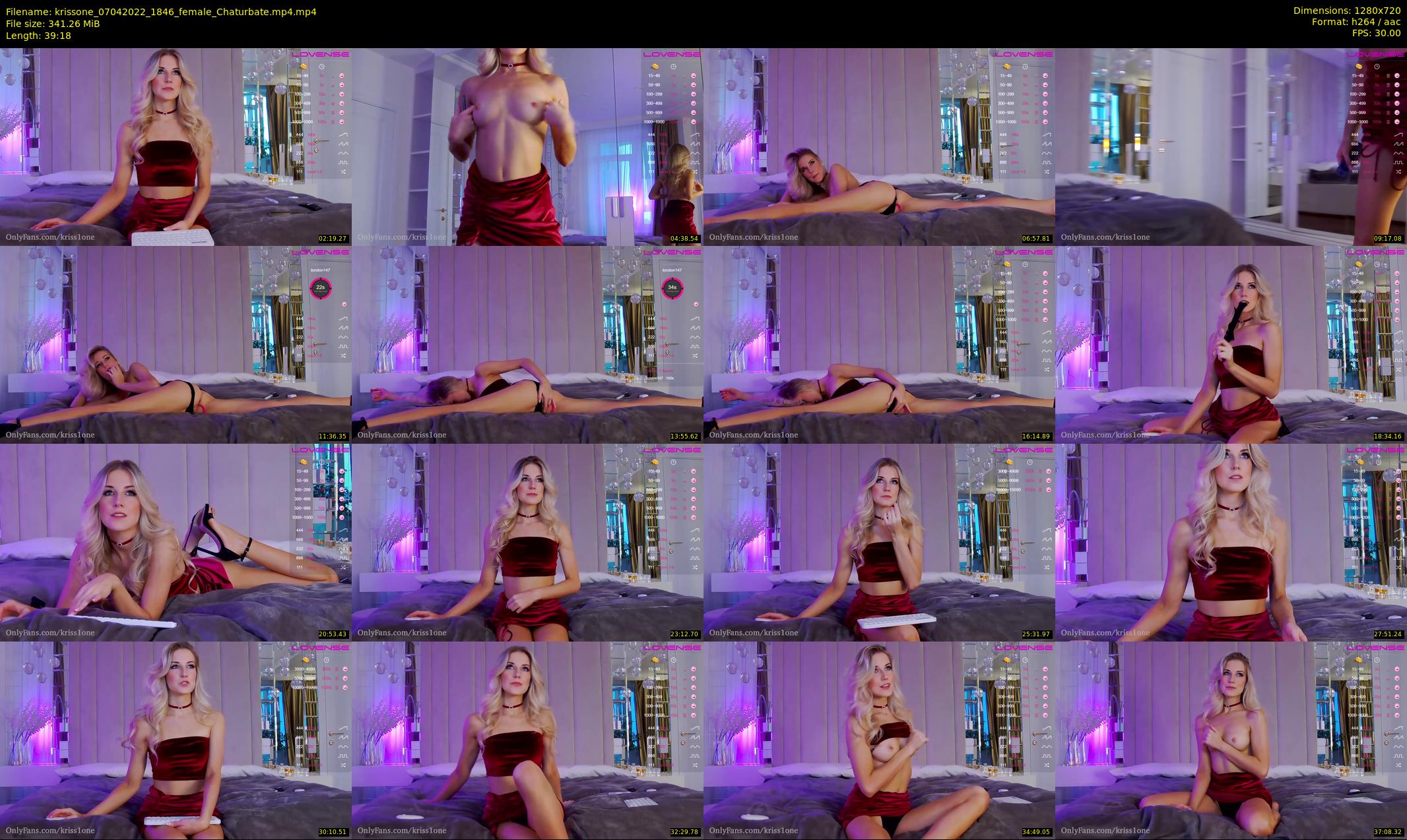 krissone — 40 minute Chaturbate female cam show recording, 720p, Apr 7, 2022