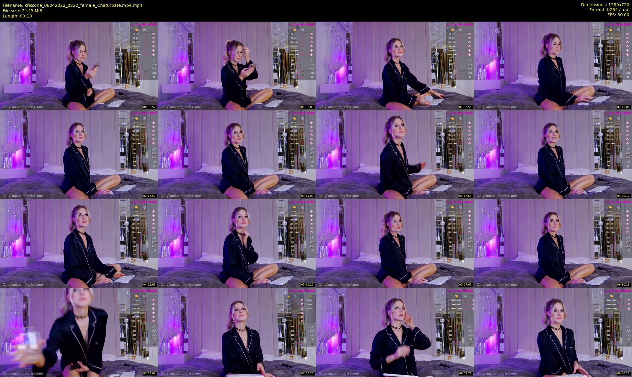 krissone — 10 minute Chaturbate female cam show recording, 720p, Apr 8, 2022