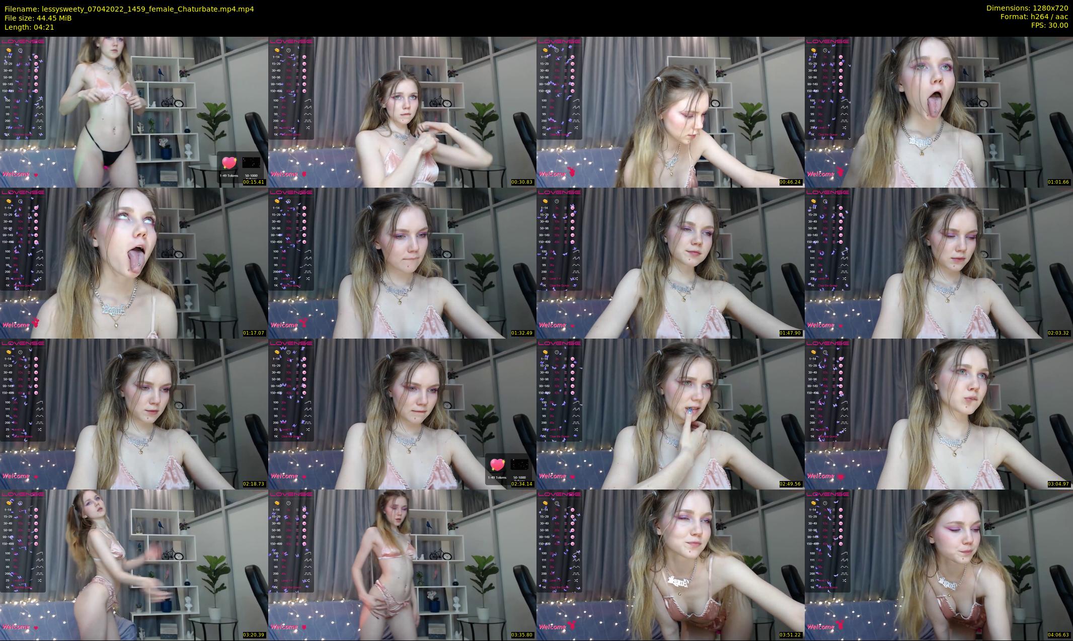 lessysweety — 5 minute Chaturbate female cam show recording, 720p, Apr 7, 2022