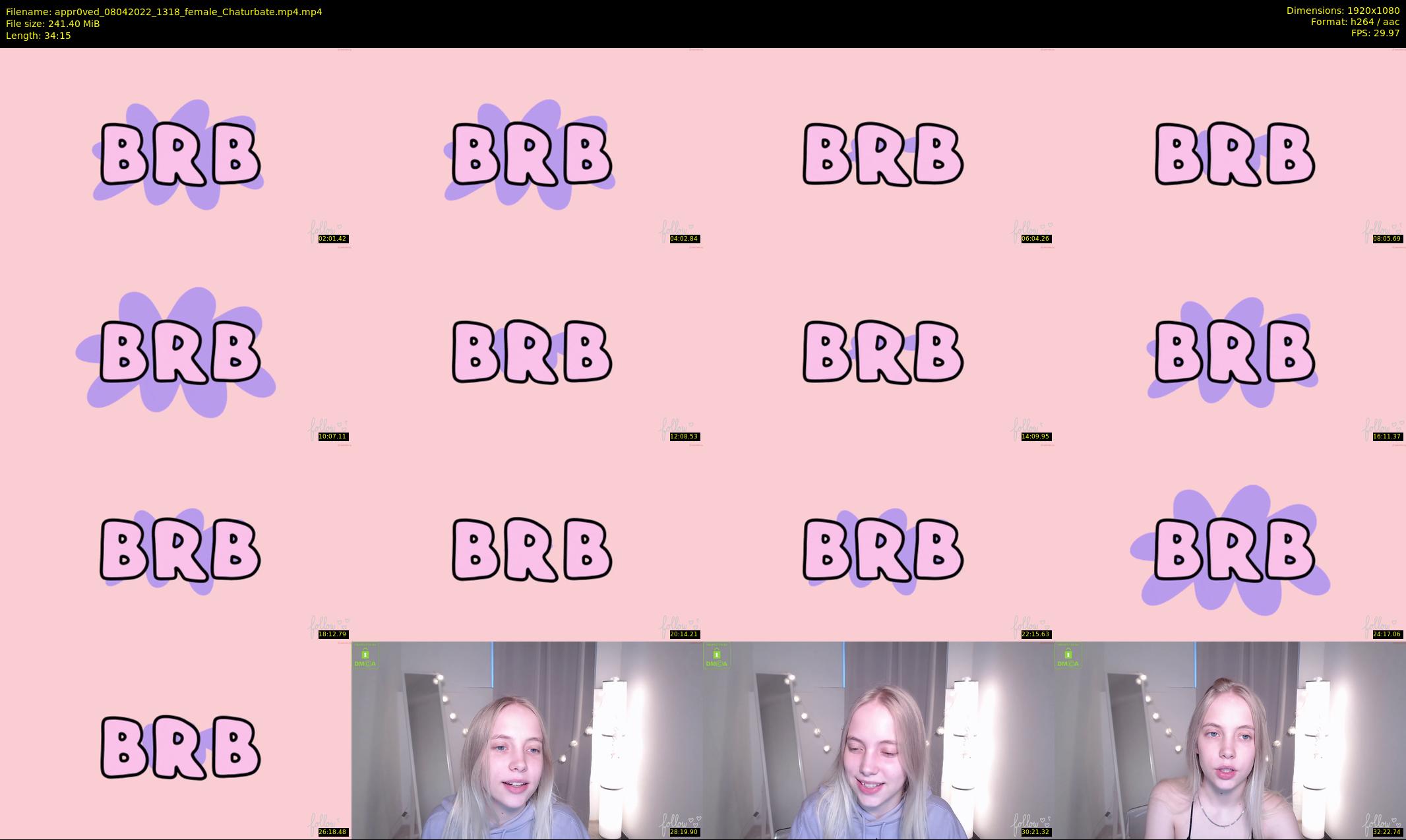 appr0ved — 35 minute Chaturbate female cam show recording, 1080p, Apr 8, 2022